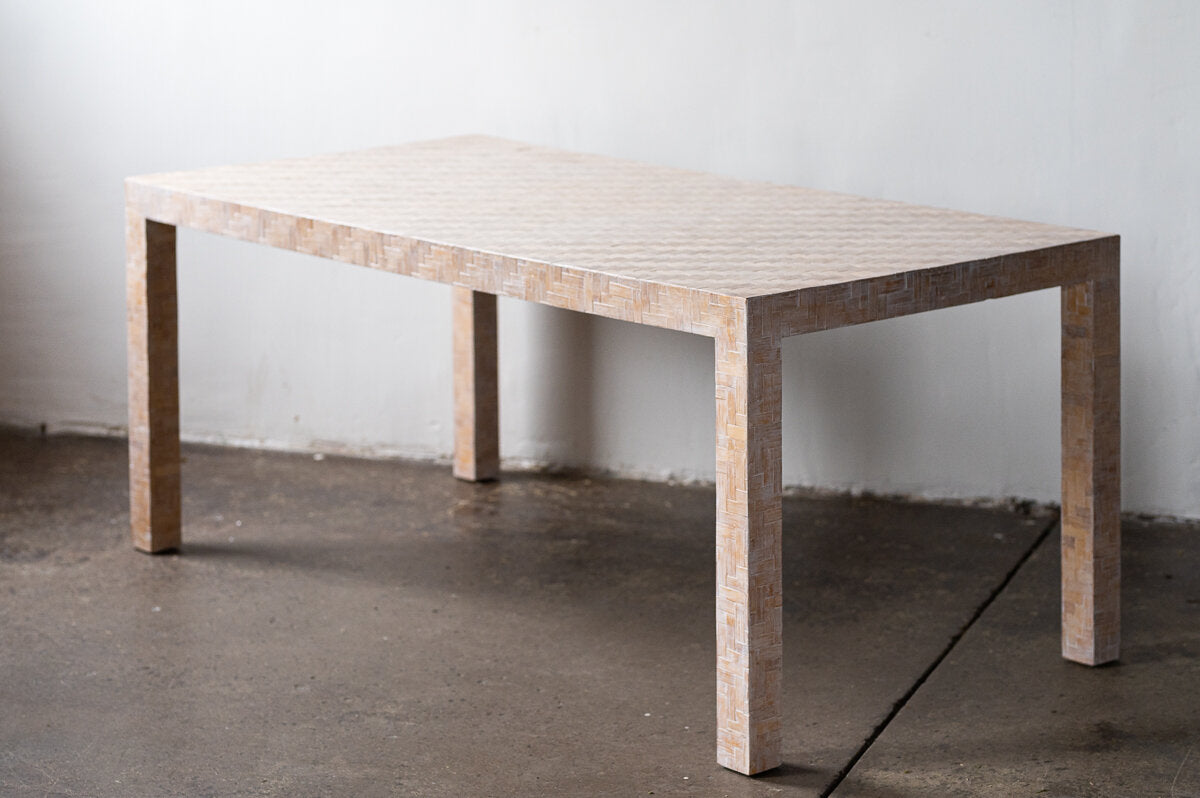 Milo Baughman Bamboo Veneer Dining Table