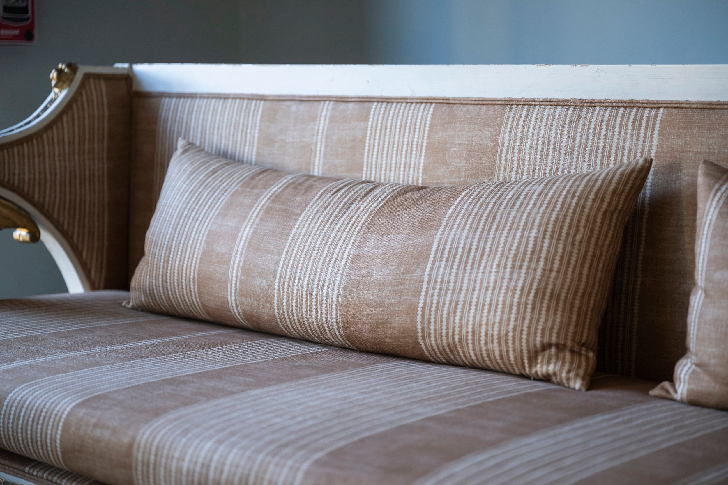 Swedish Antique Bench Sofa in Robert Kime fabric