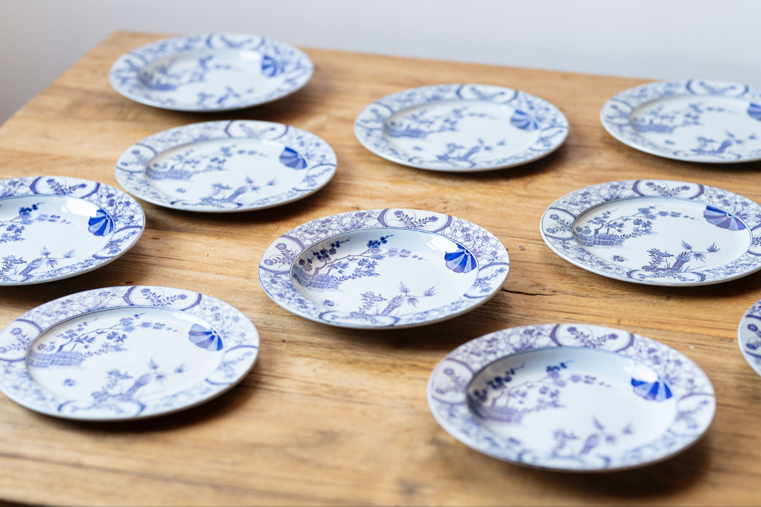 French Blue and White Plates and Bowls