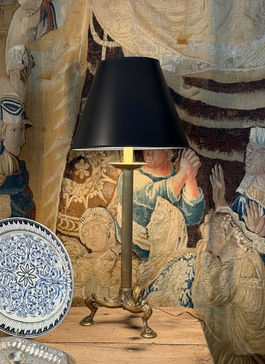 Italian Neoclassical Brass Table Lamp