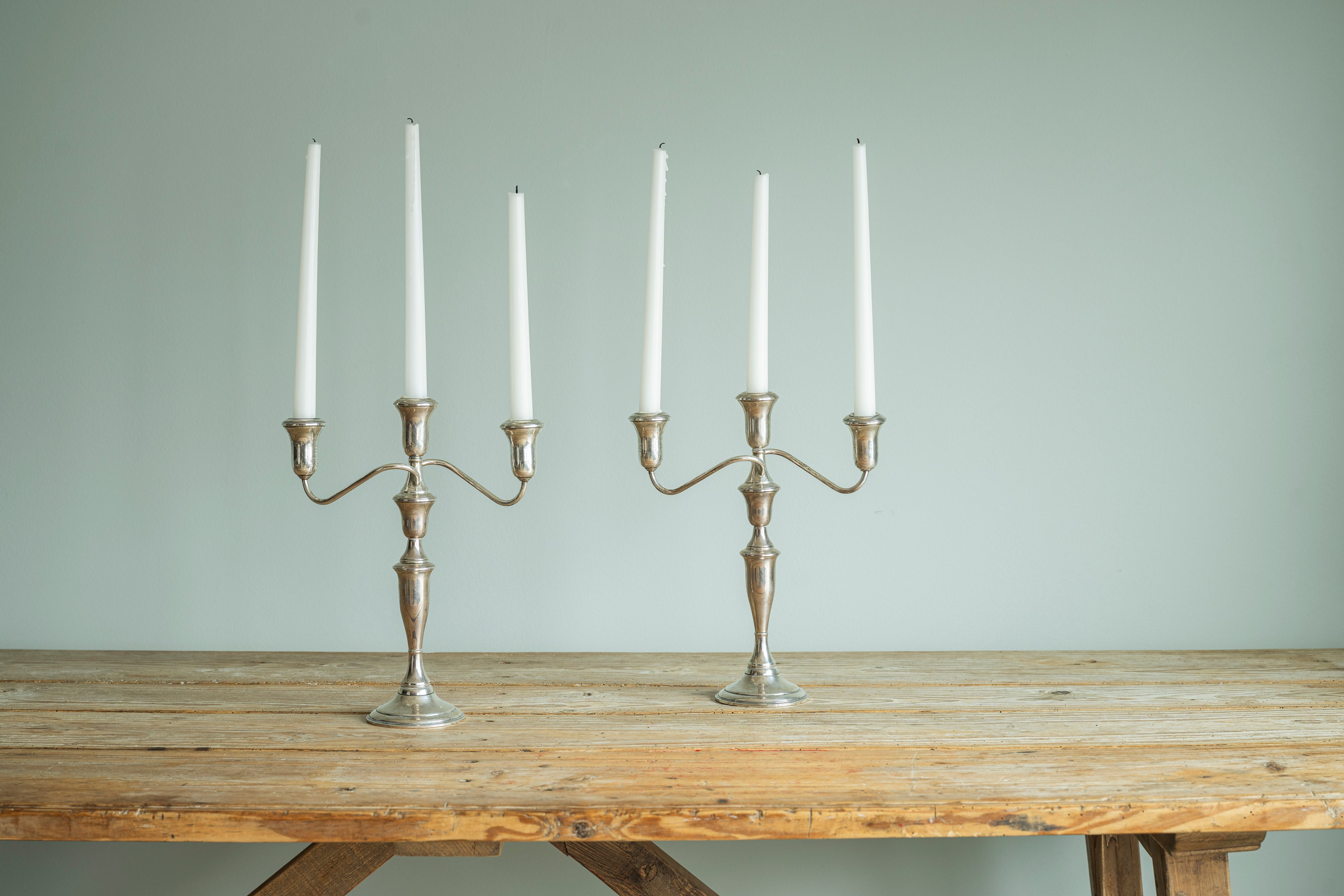 Pair of Sterling Candlesticks