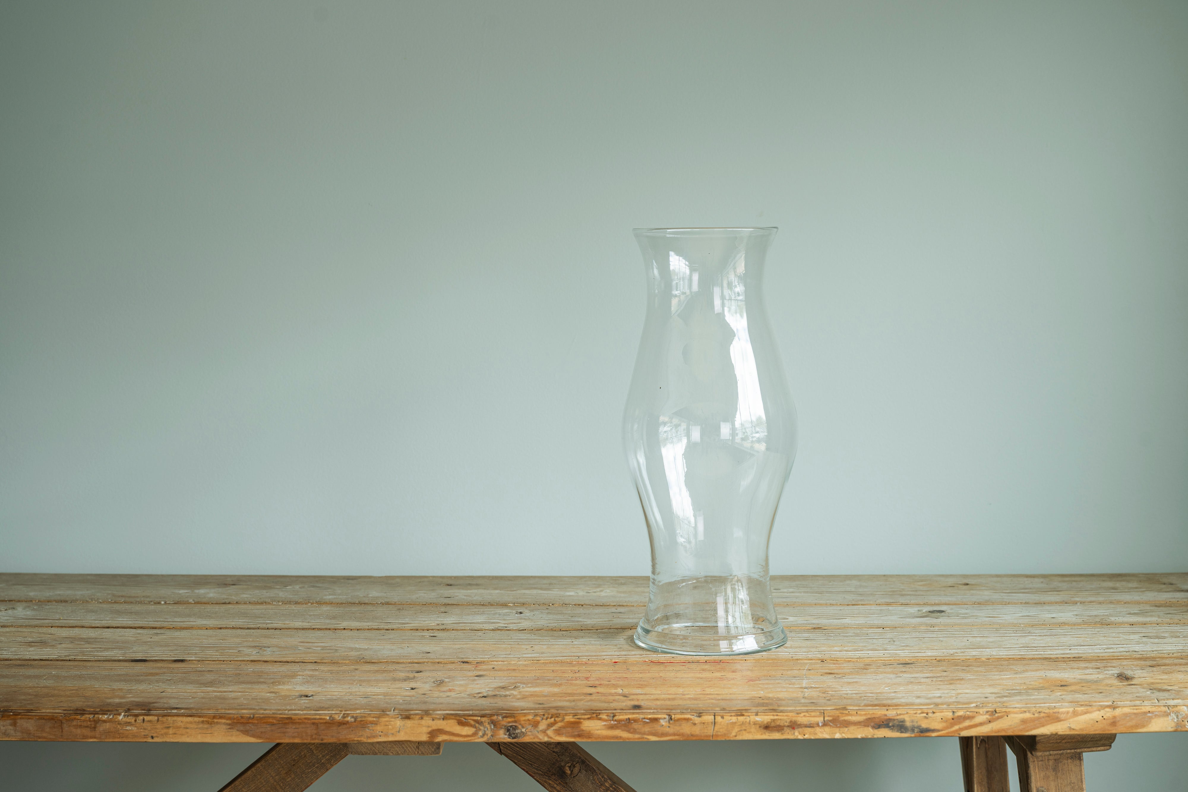 Pair of Brass Candlesticks and Glass Hurricanes