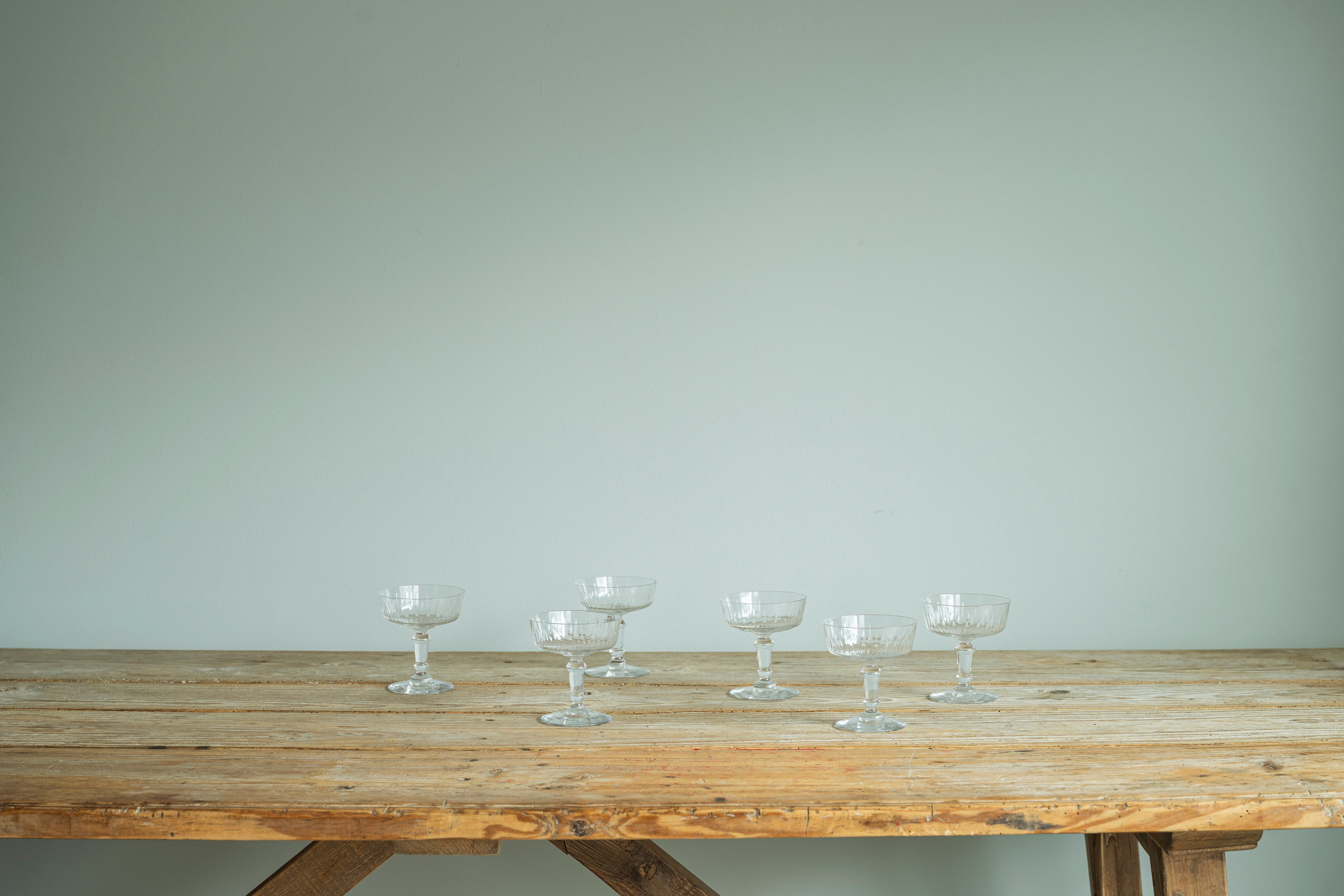 Antique Crystal Champagne Coupes