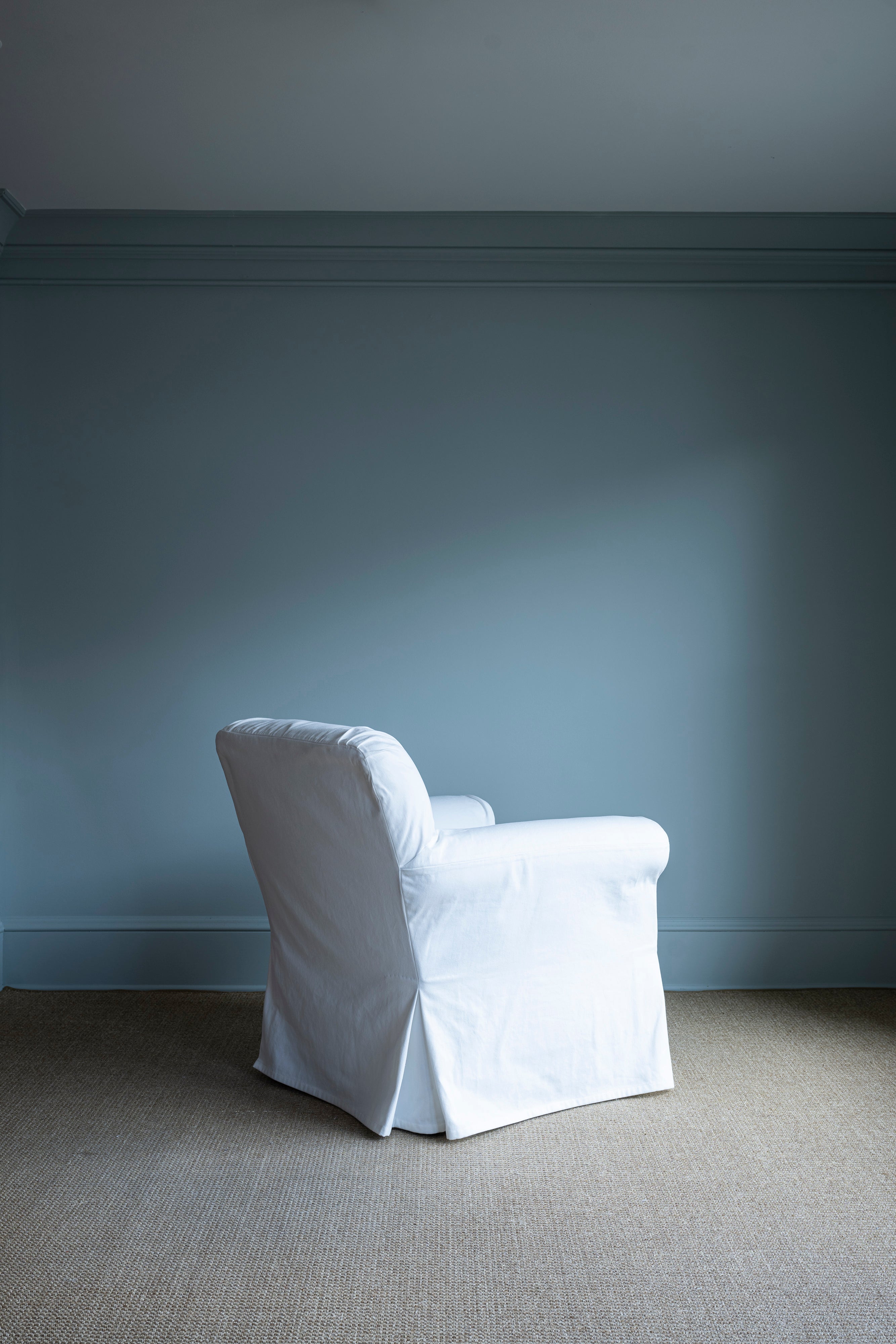 Pair of White Slipcovered Chairs