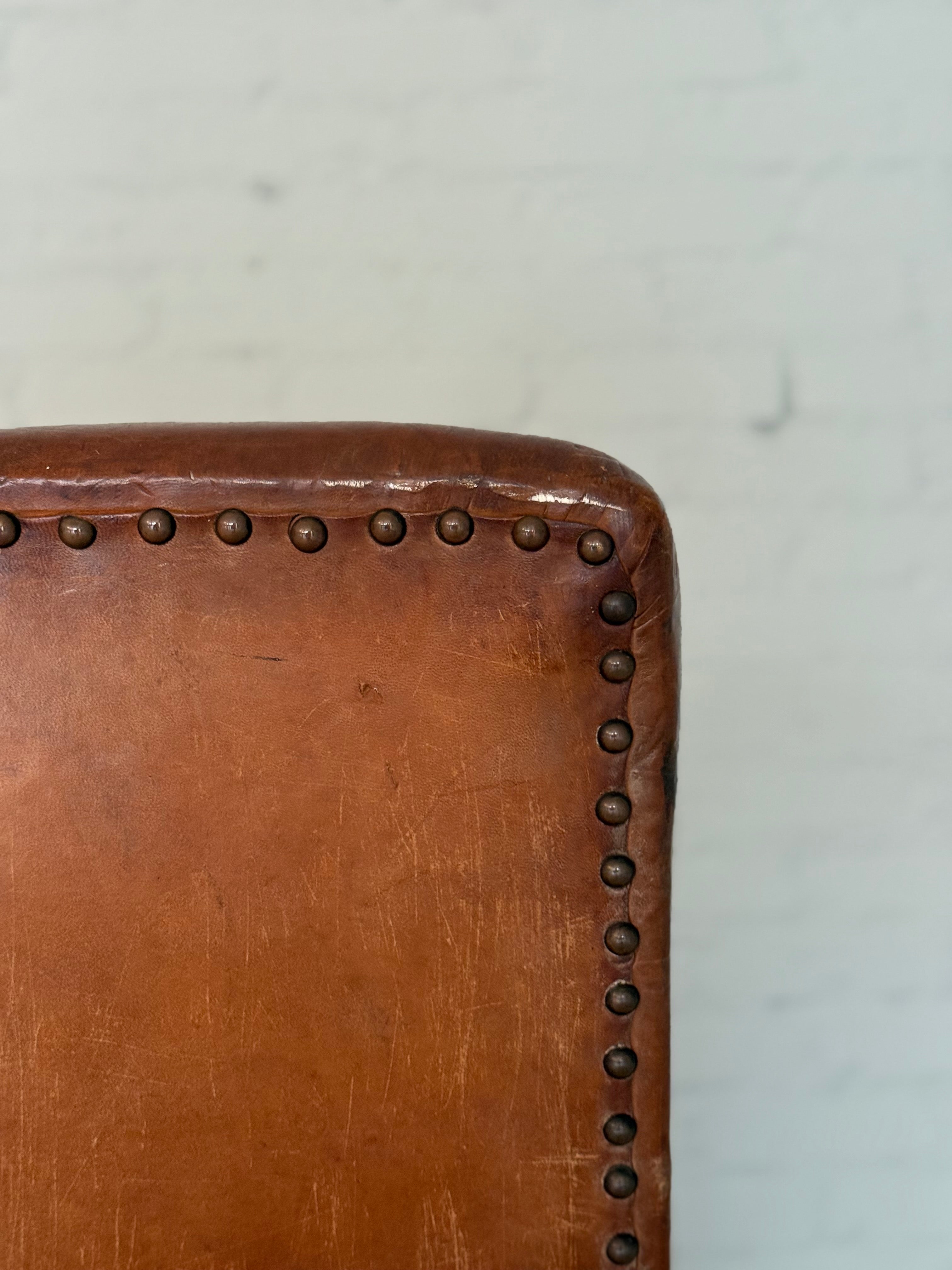 Pair of Antique Leather Slipper Chairs