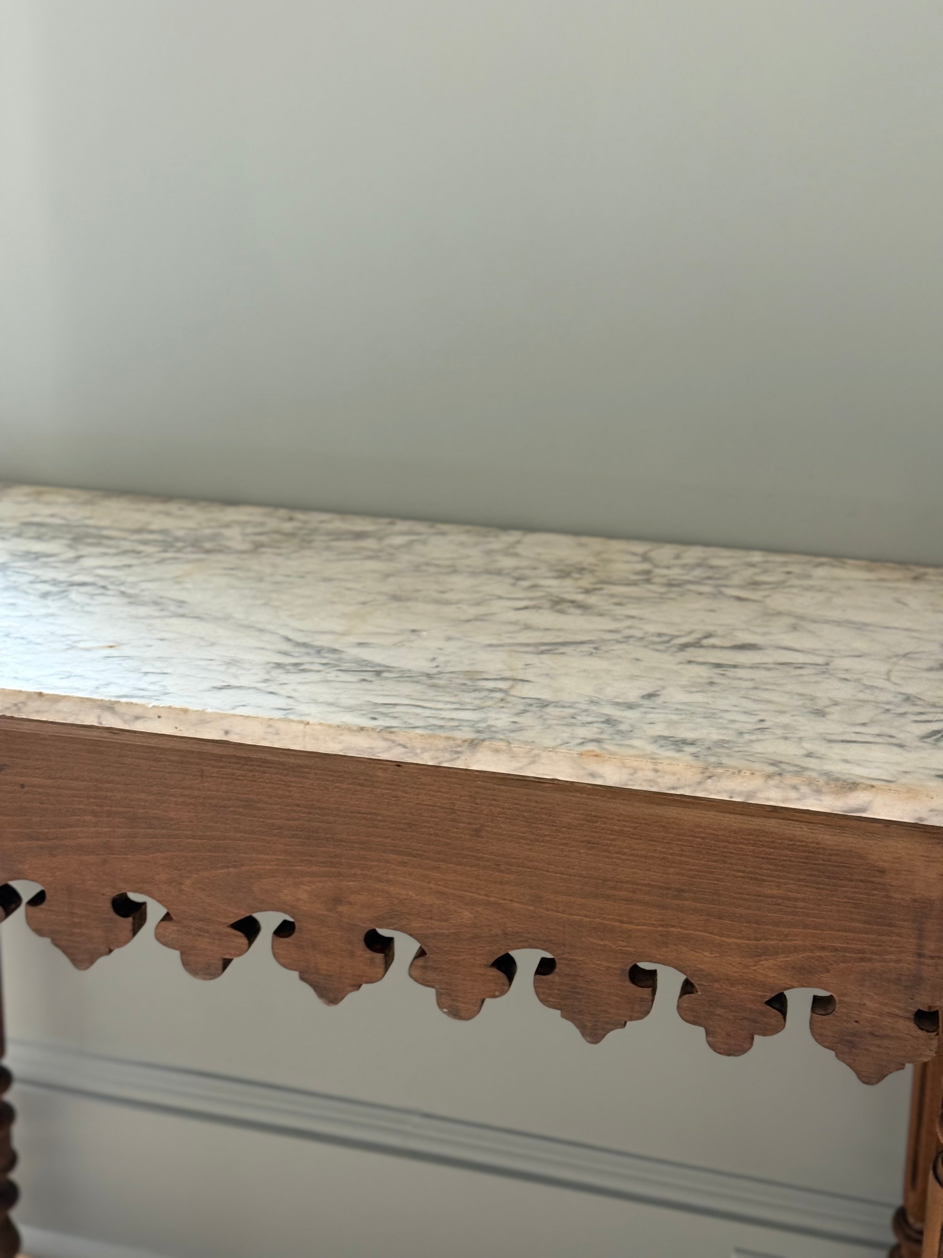 Console Table with Marble Top