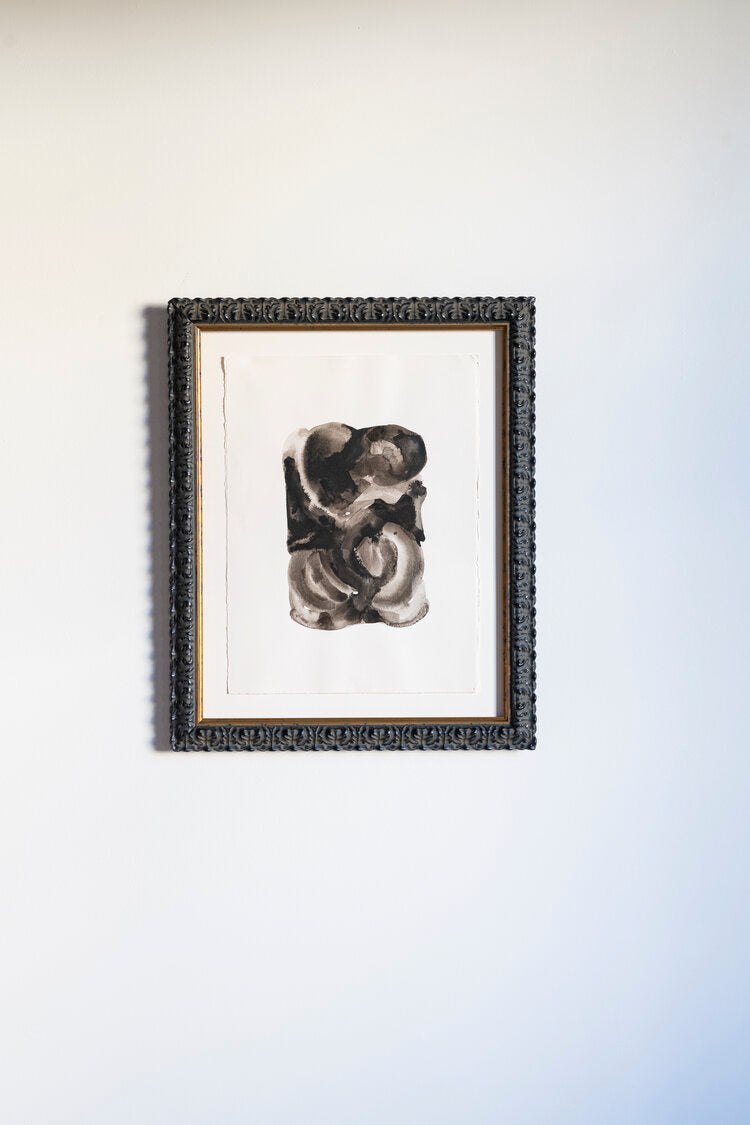 Abstract ink wash on Paper Bill Jensen framed