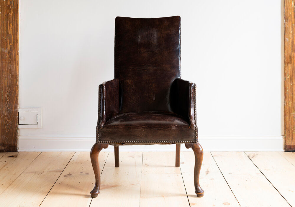 Brown Leather Accent Chair