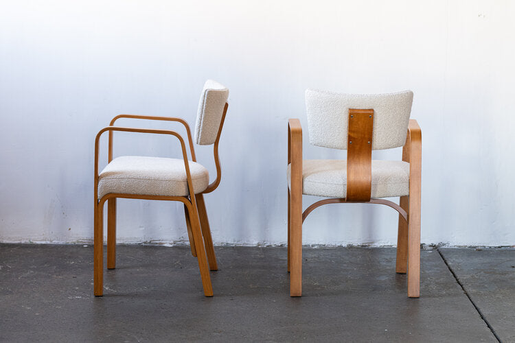 Chairs Pair  Vintage Thonet Boucle