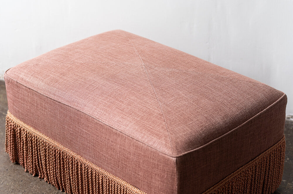 Pink Tassel Ottoman