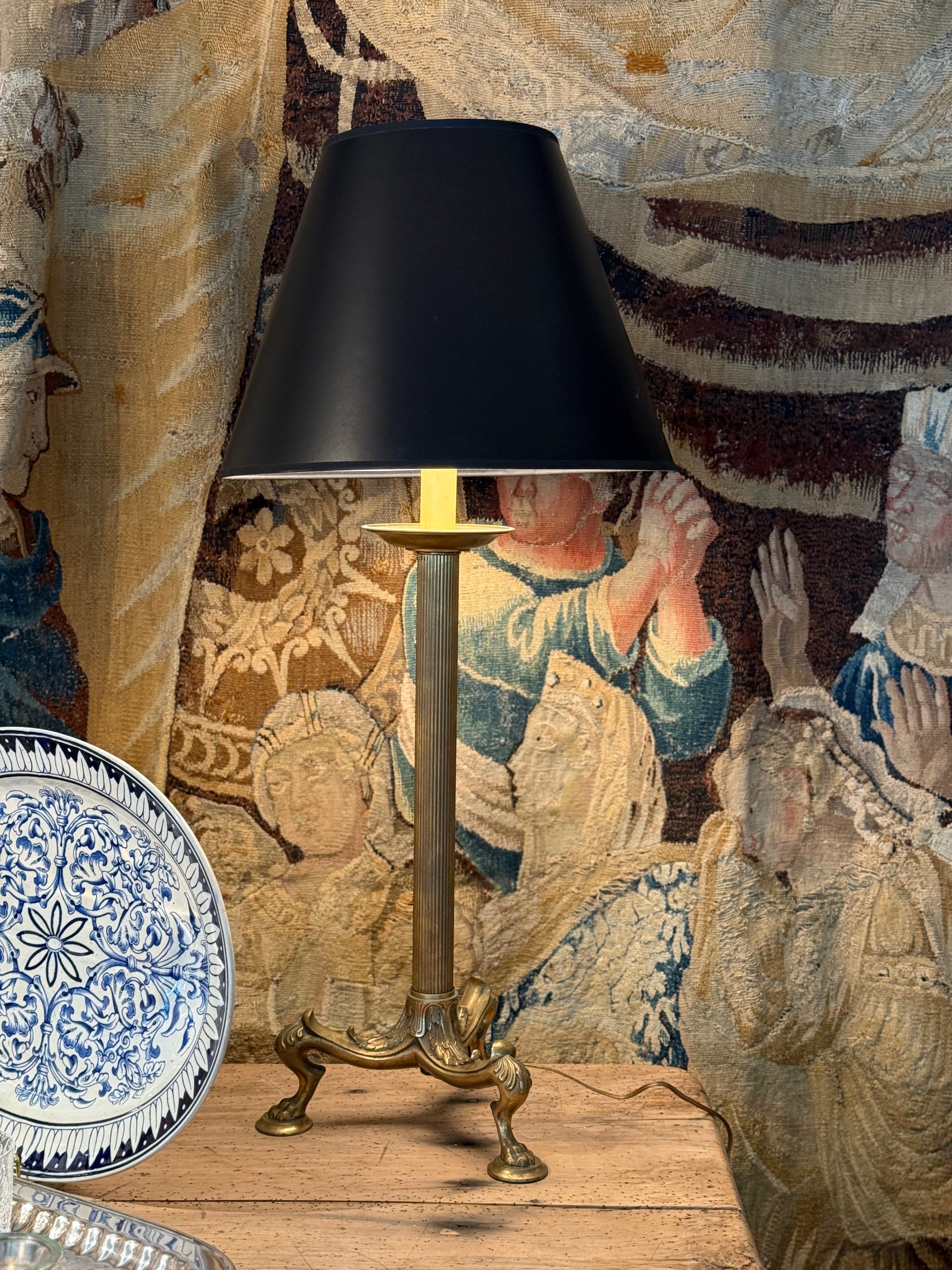 Italian Neoclassical Brass Table Lamp