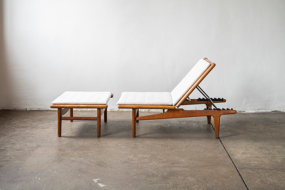 Hans Wegner Oak Chaise Lounge