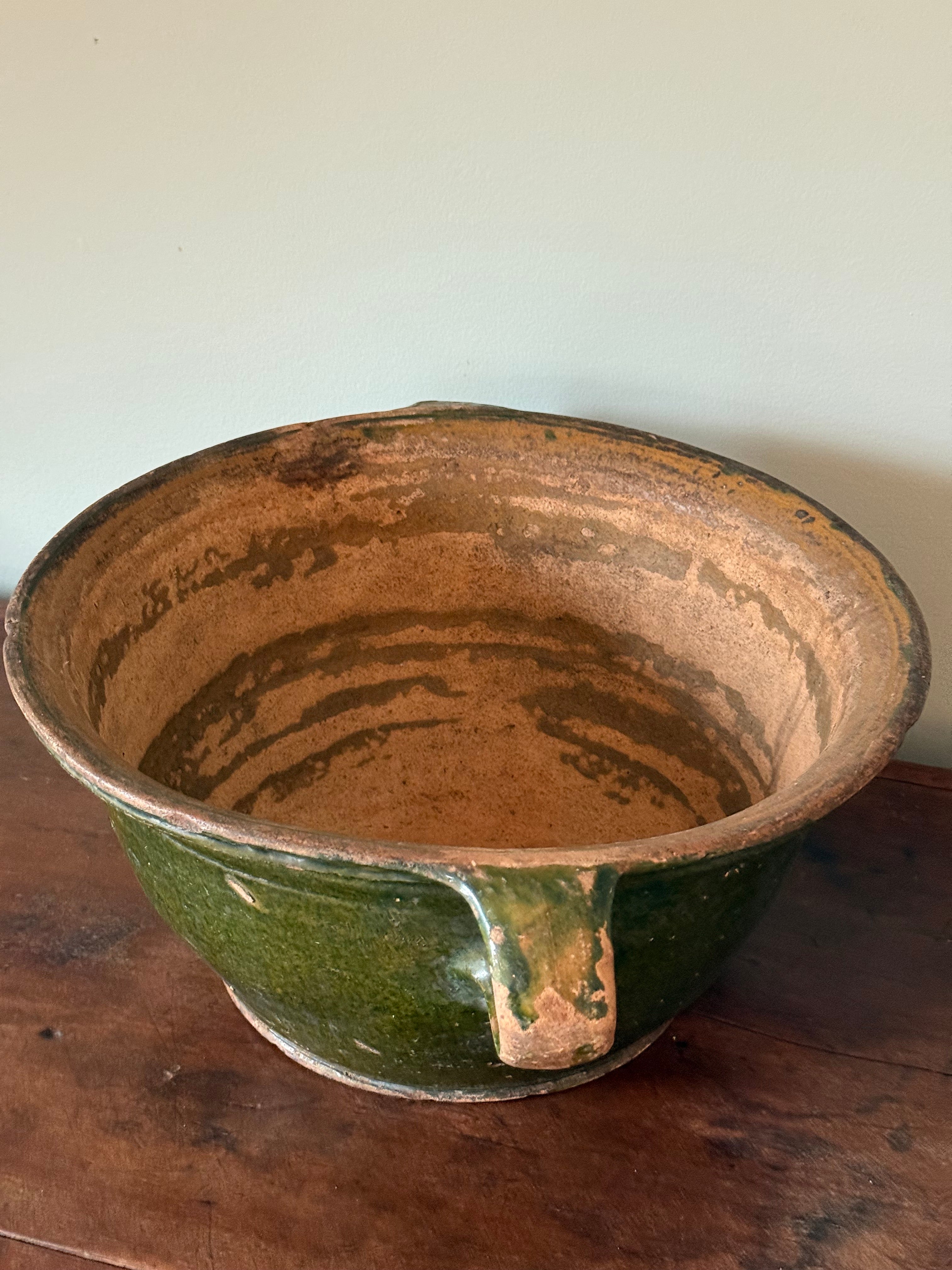 Antique Green Bowl, French