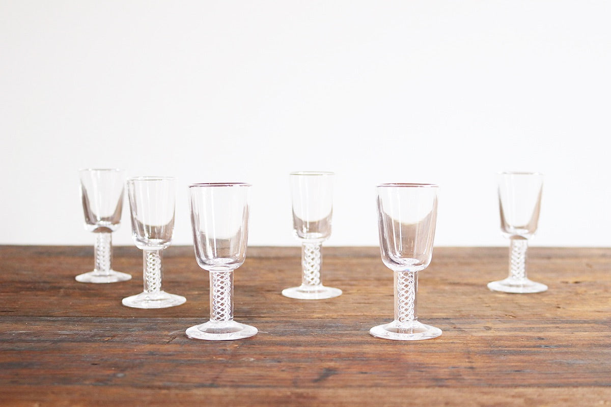 Steuben Air Twist Cordial Glasses