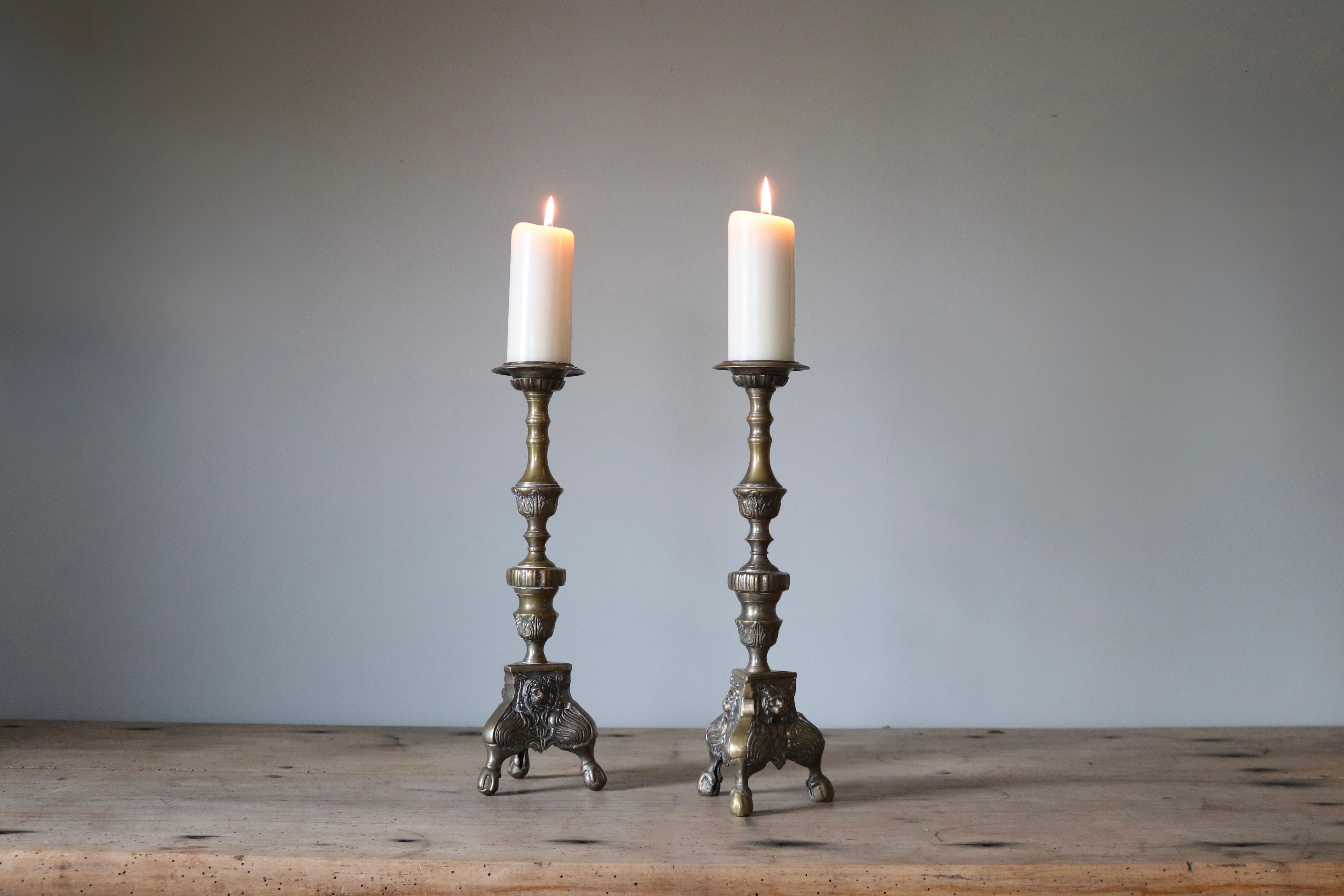 Pair of French Church Altar Candleholders