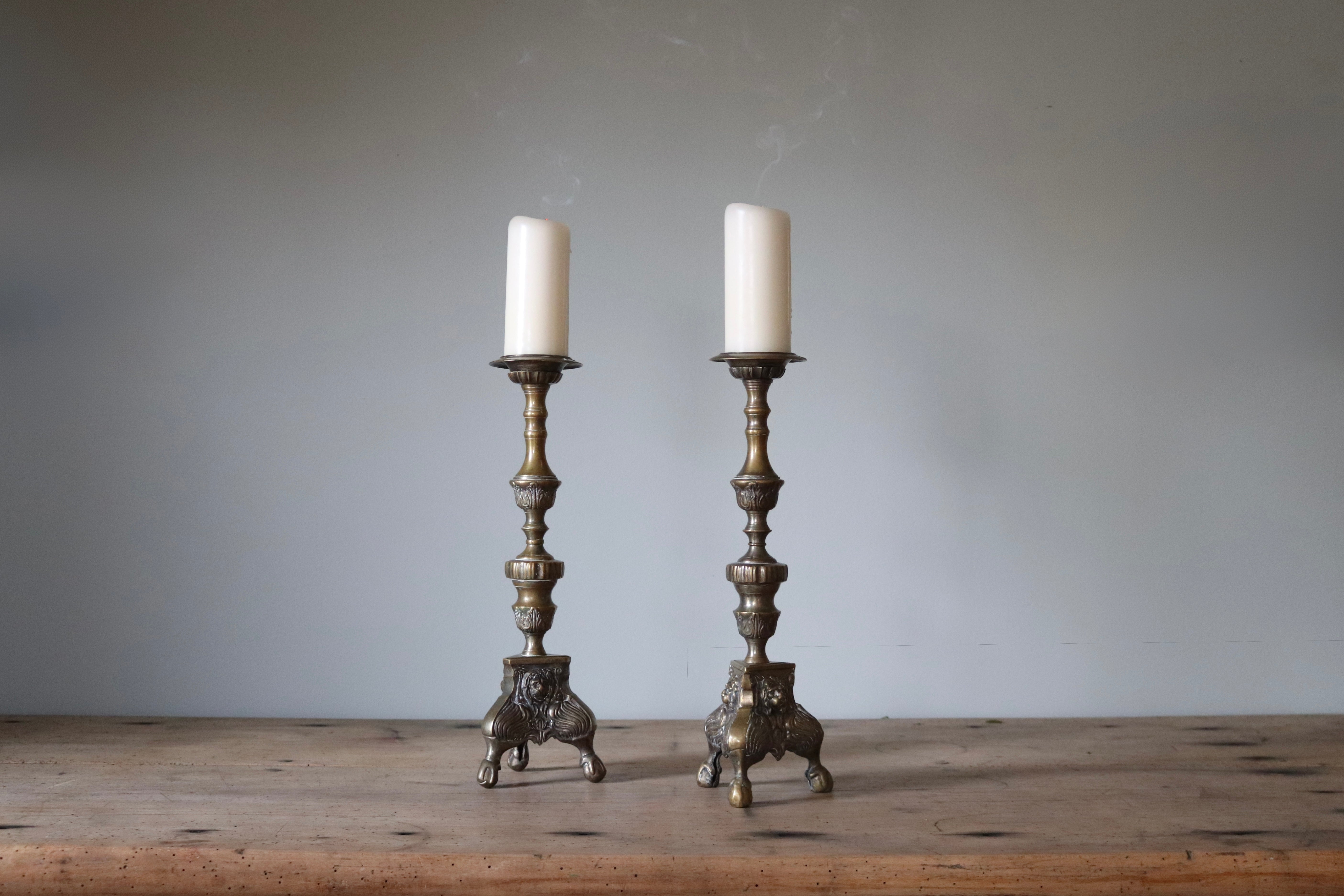 Pair of French Church Altar Candleholders