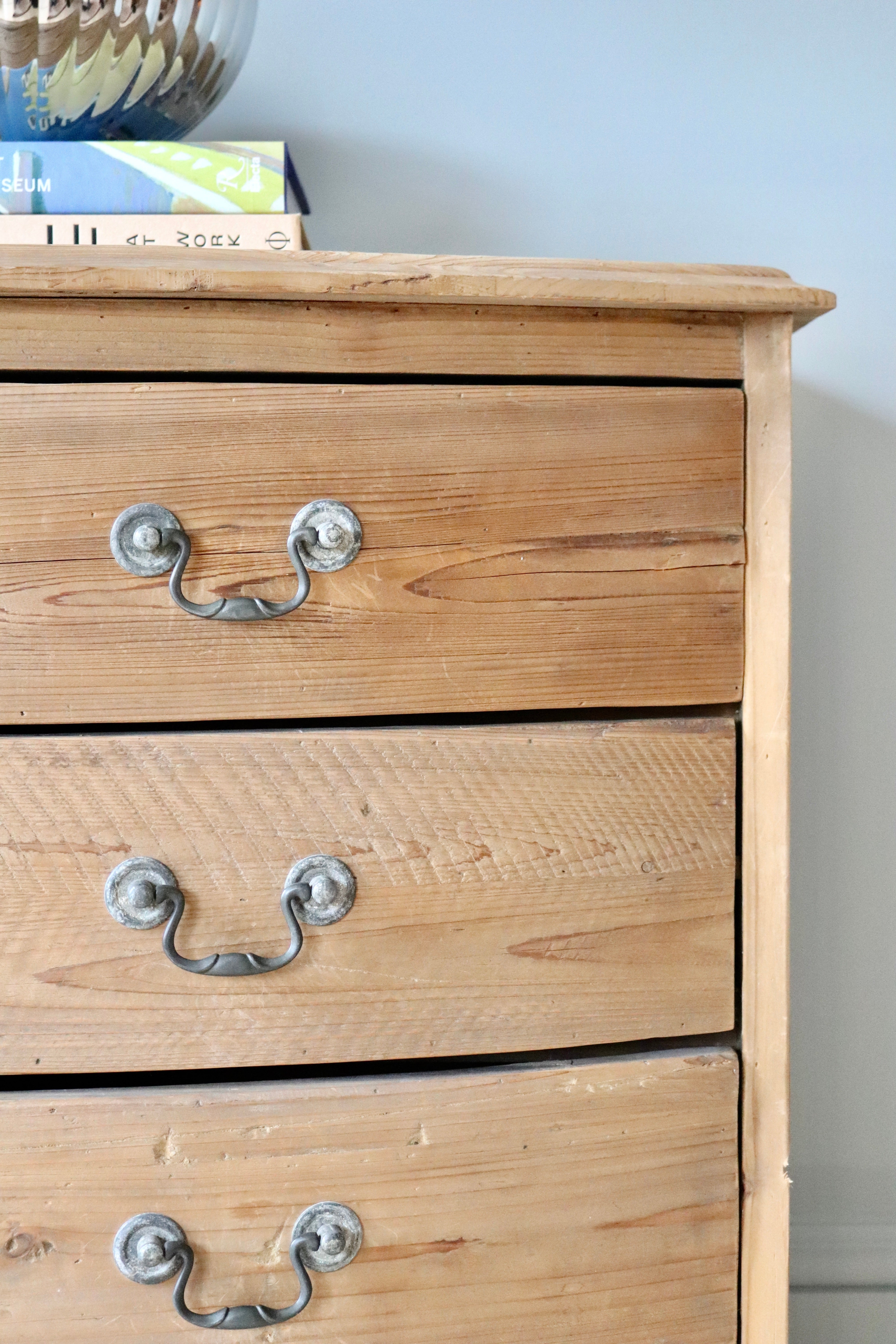 Vintage Pine Bow Front Chest