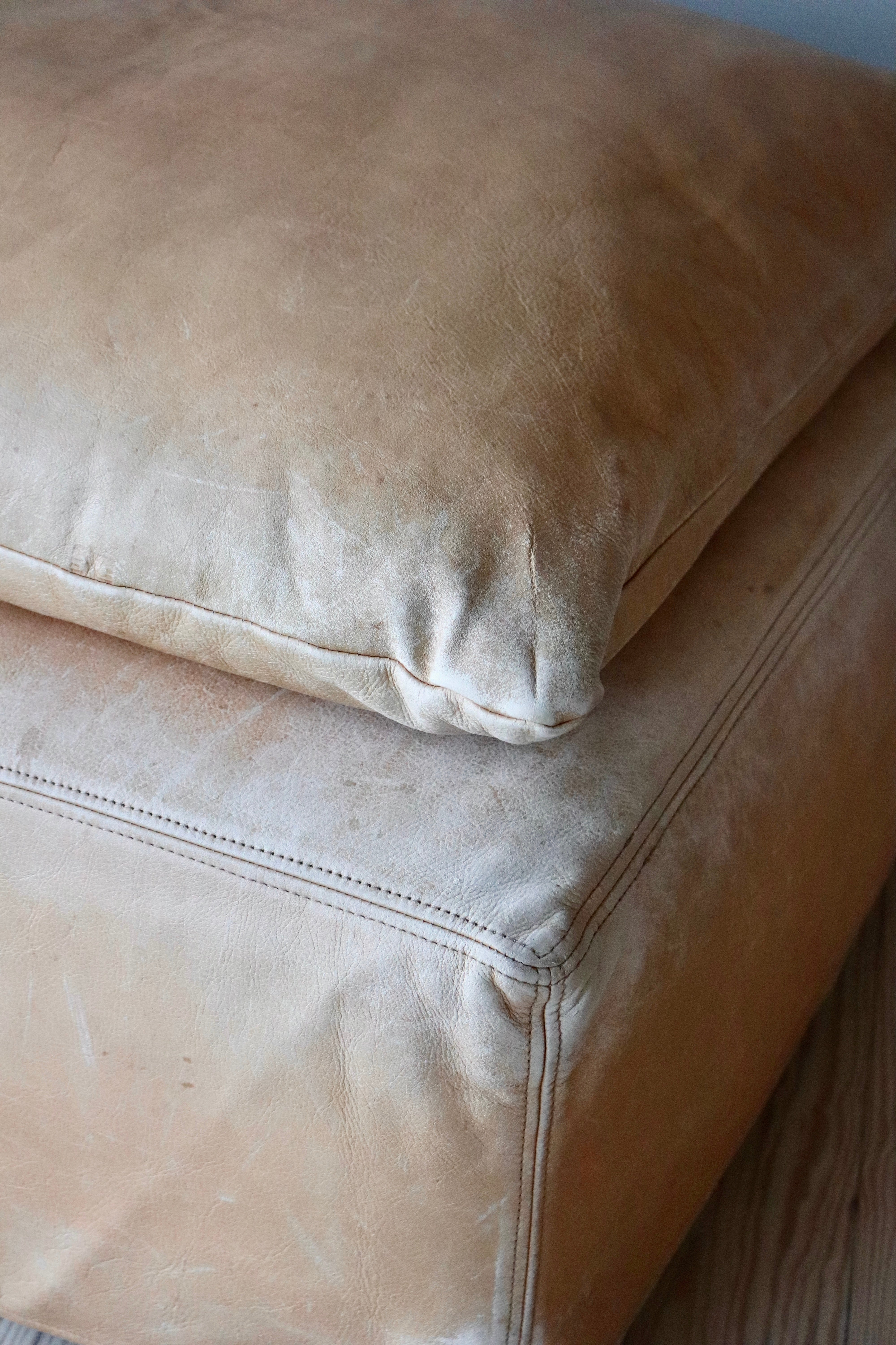 Mid Century Italian Leather Ottoman