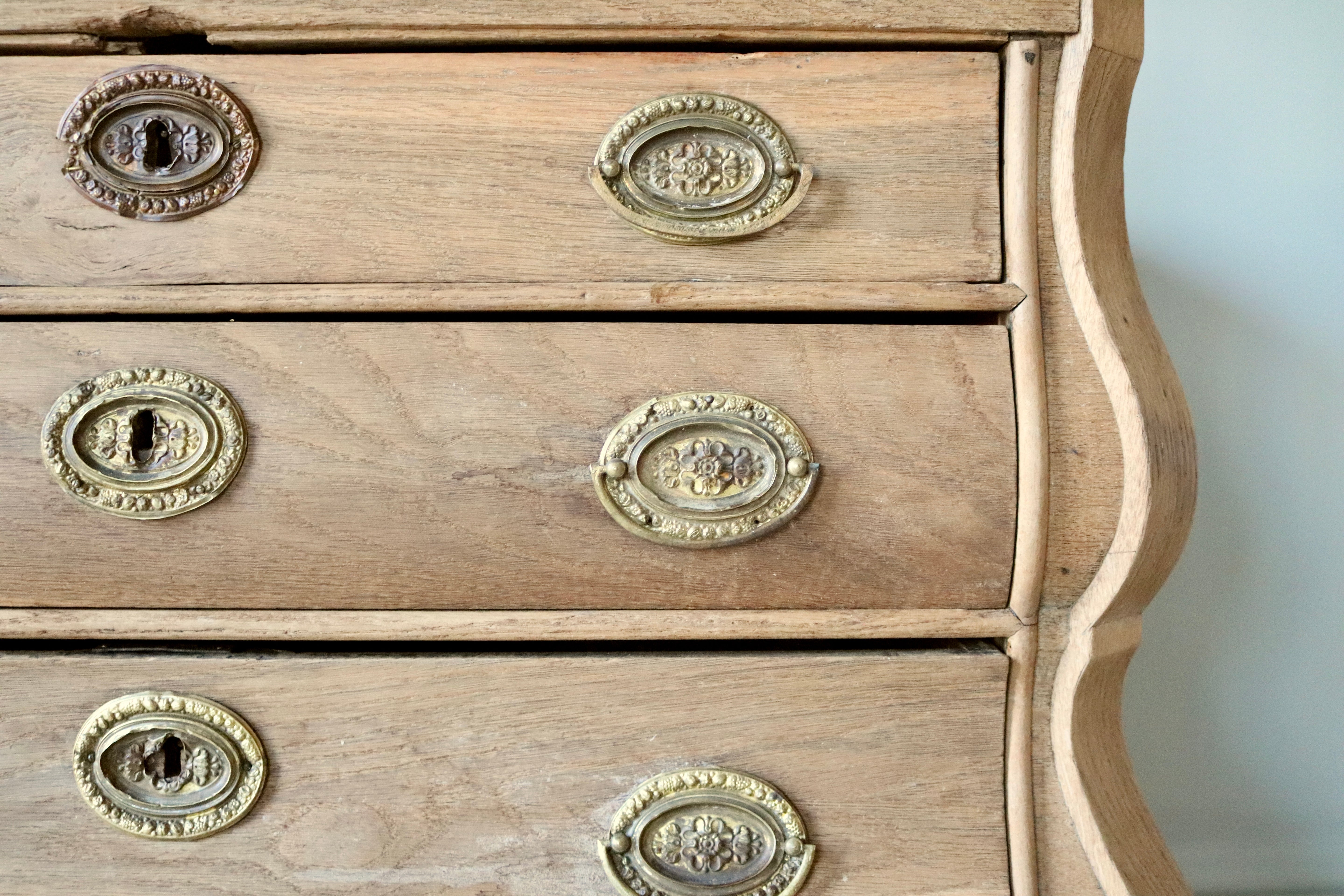 Dutch Oak Bombe Chest