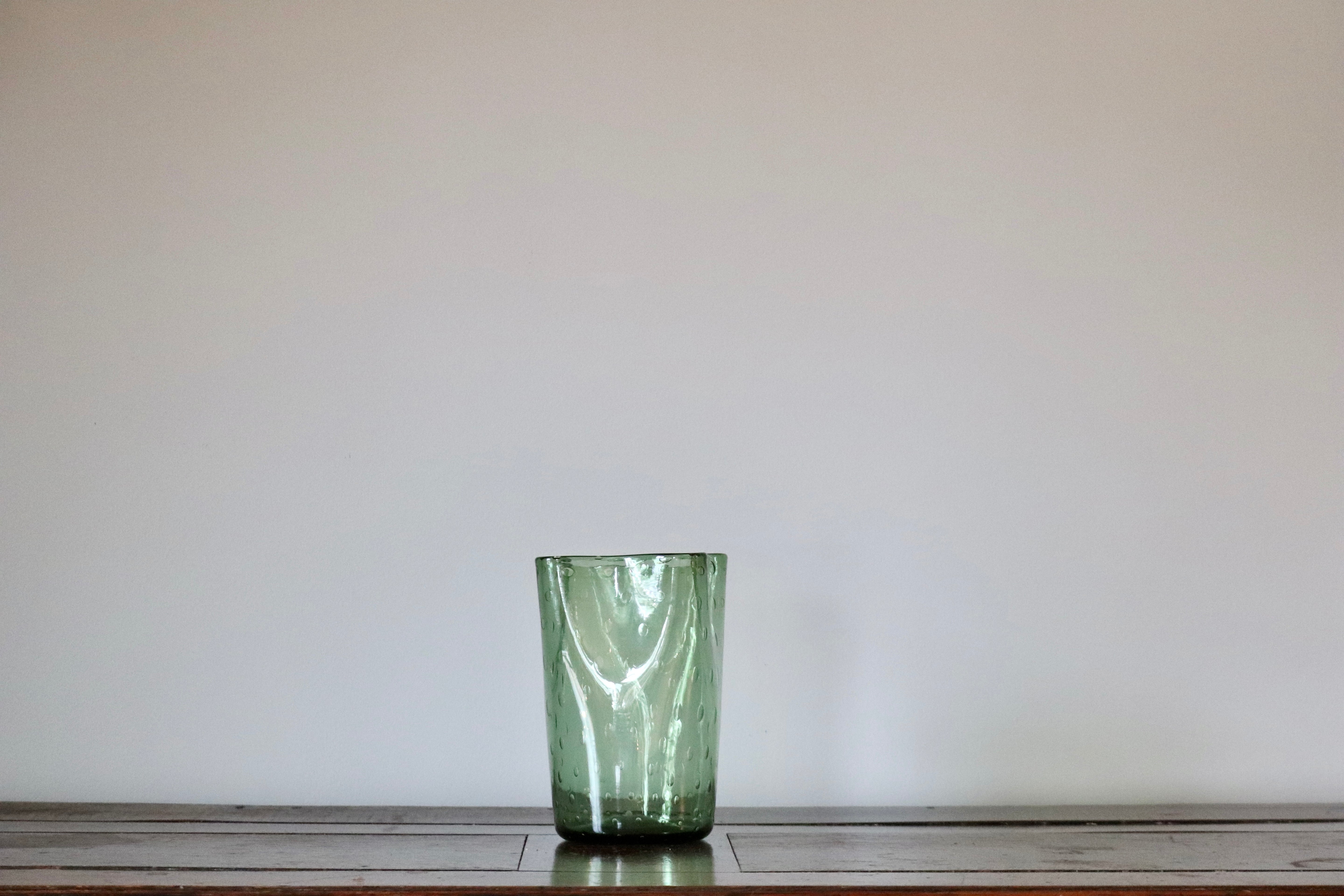 Vintage Green Bubble Vase