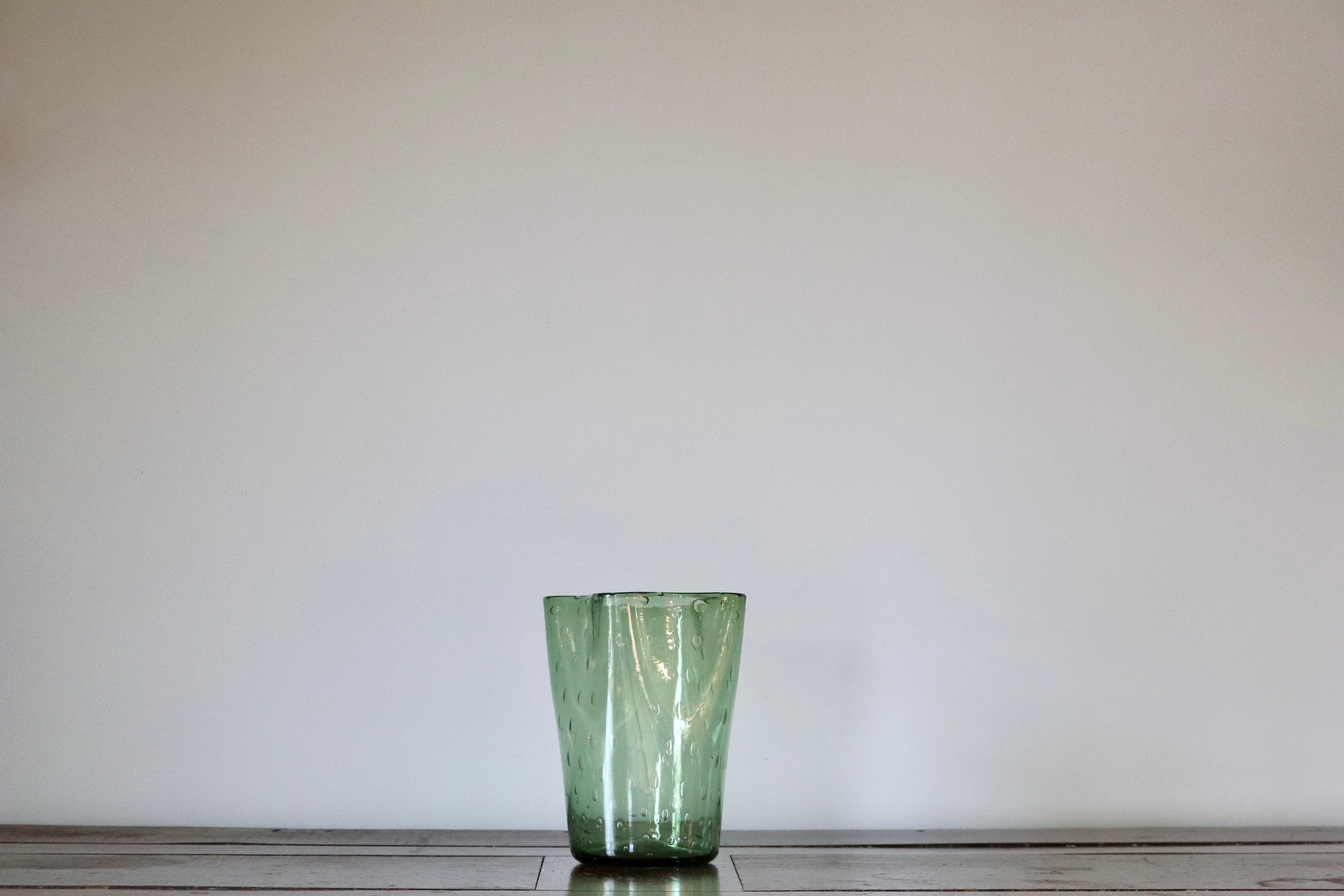 Vintage Green Bubble Vase