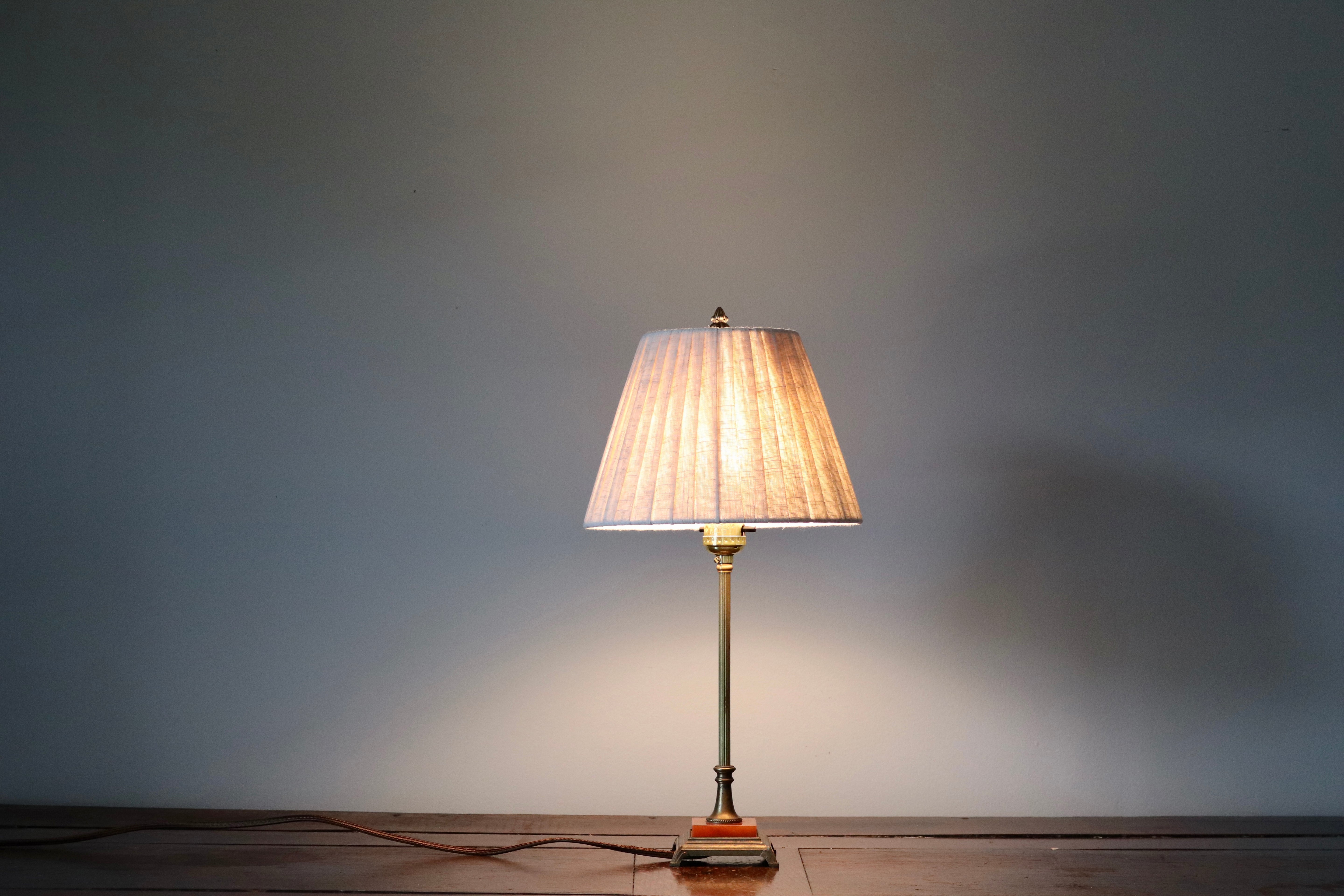 Art Deco Metal & Onyx Lamp