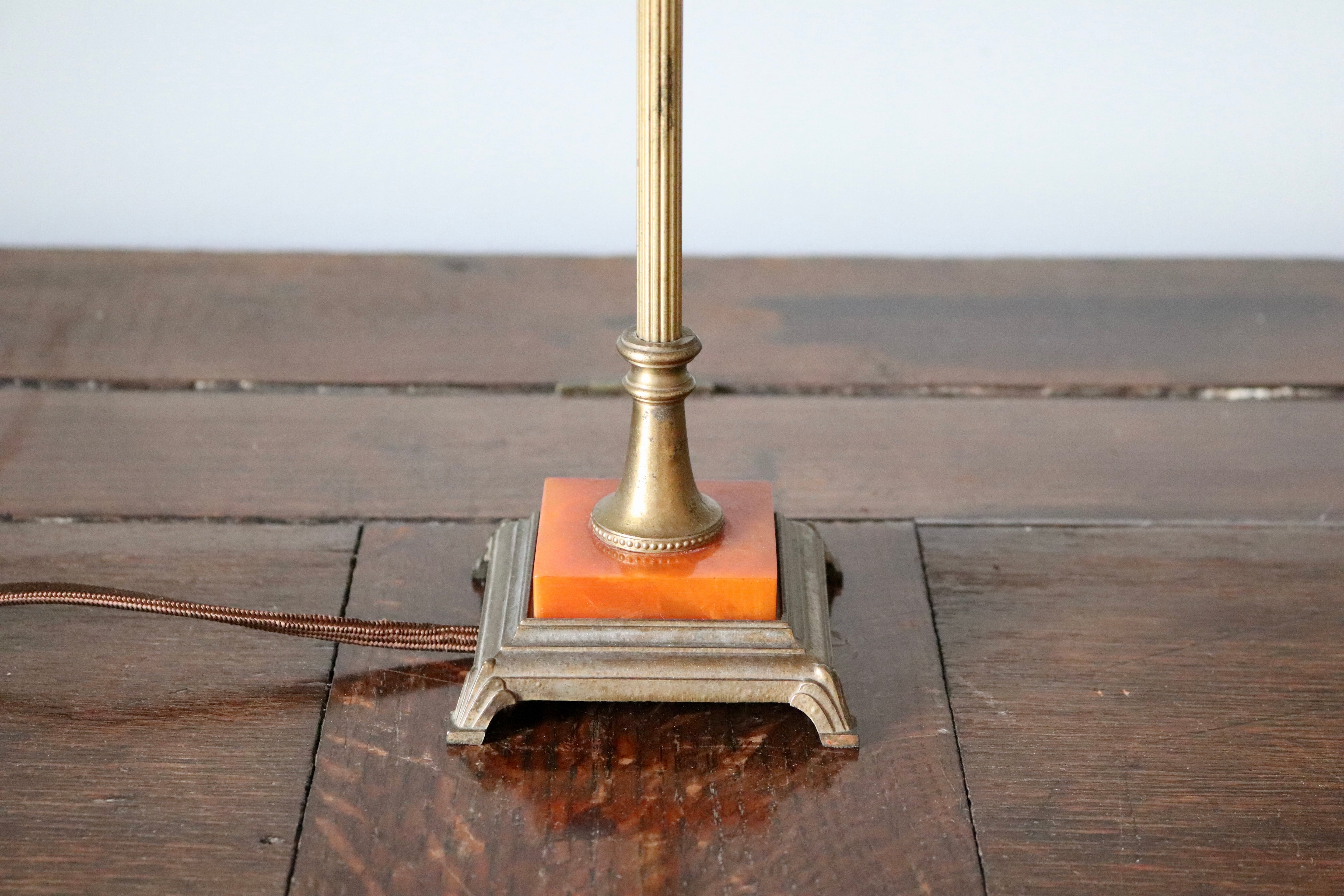 Art Deco Metal & Onyx Lamp