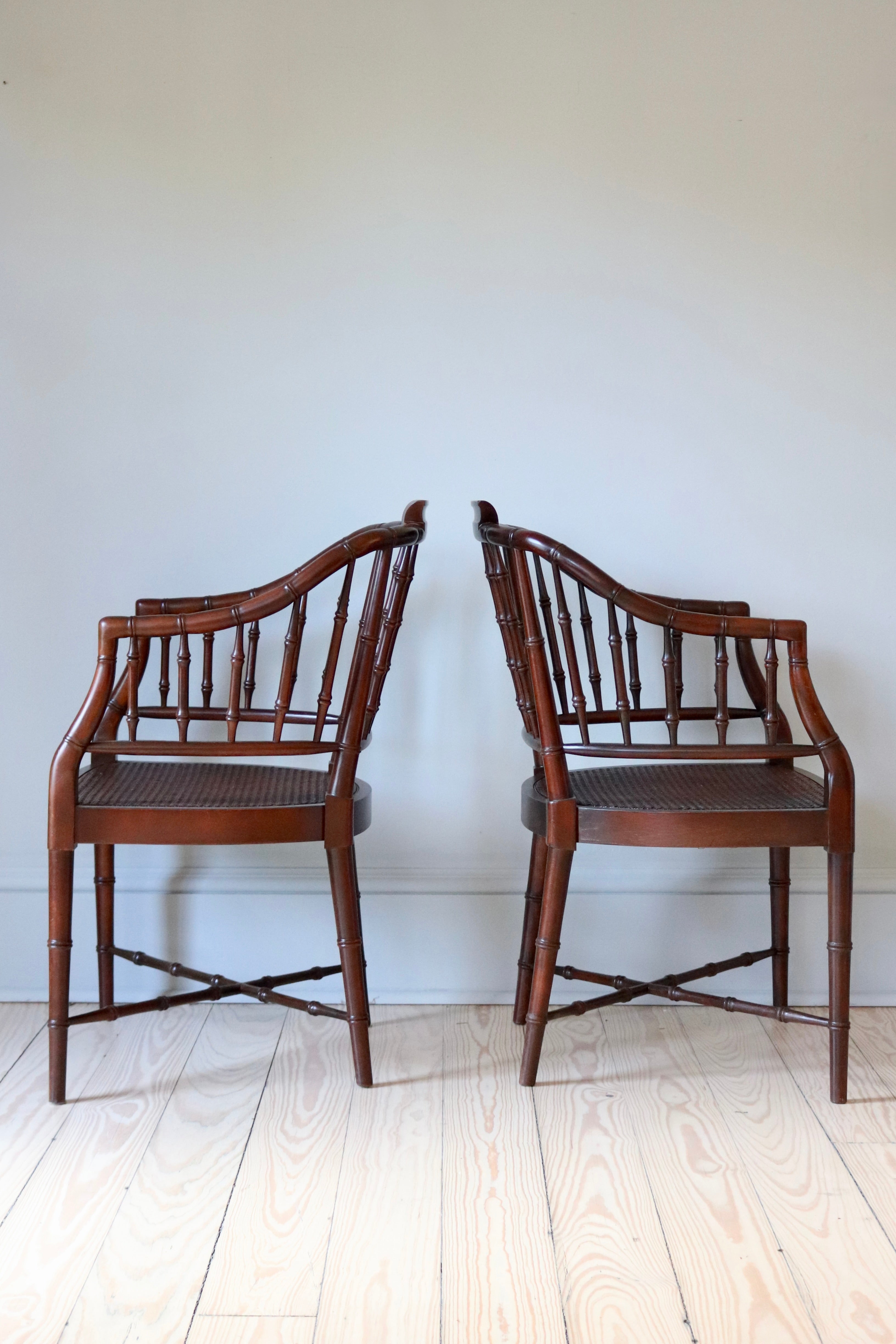 Pair of Cane & Bamboo Chairs