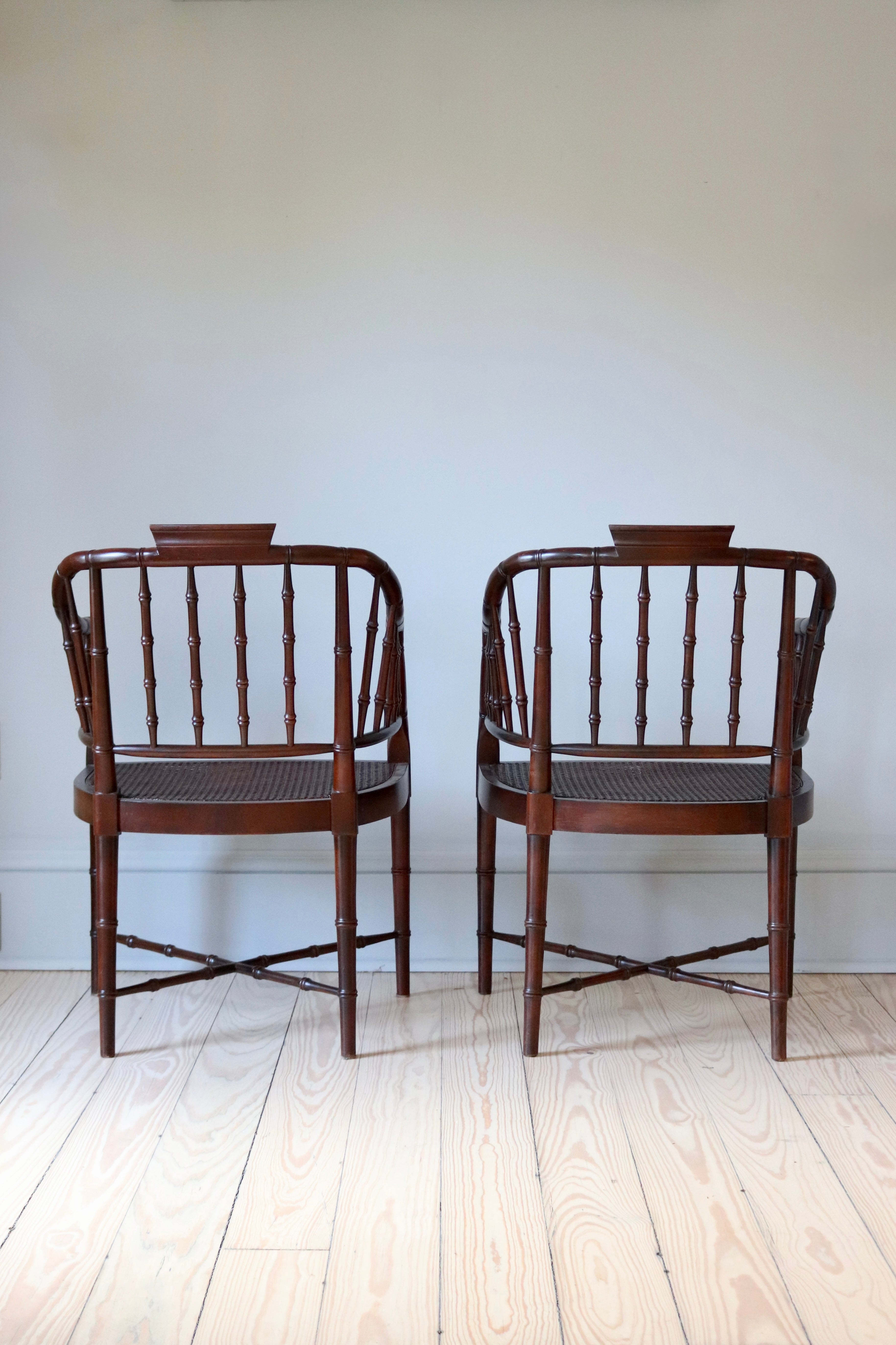 Pair of Cane & Bamboo Chairs