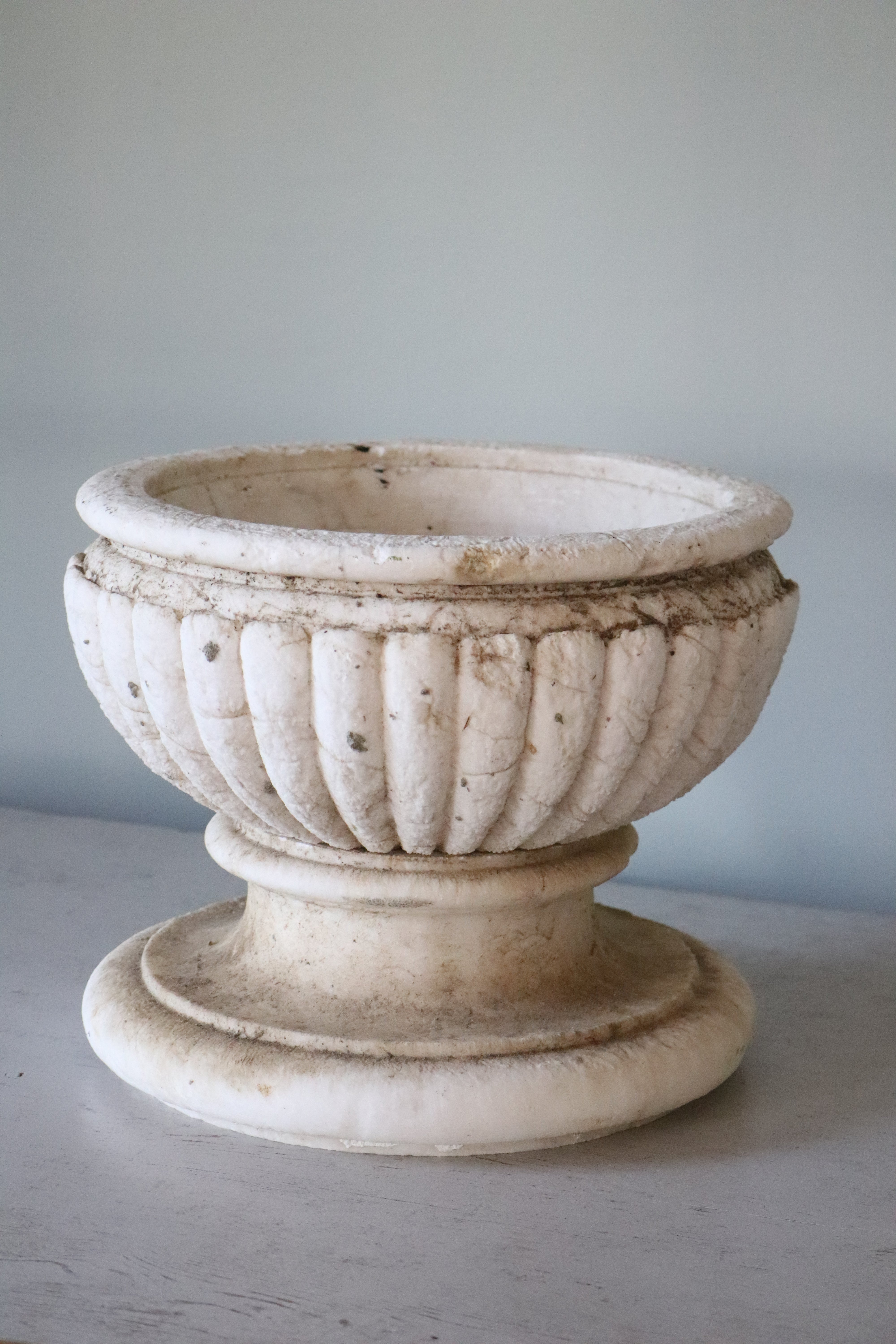 Two Piece Carved Marble Planter 19th c