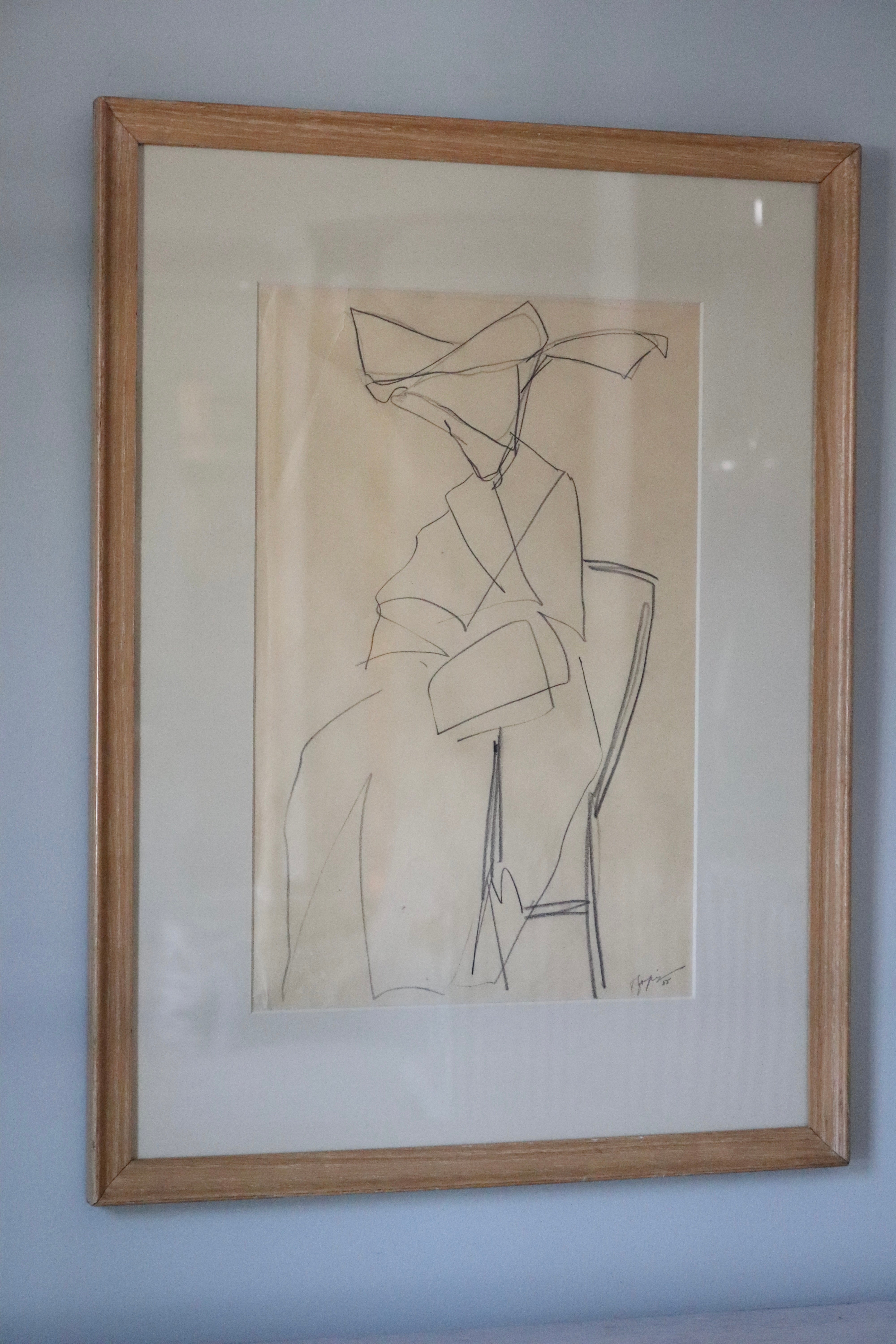 Abstract Charcoal Drawing Signed Edition 55 ￼