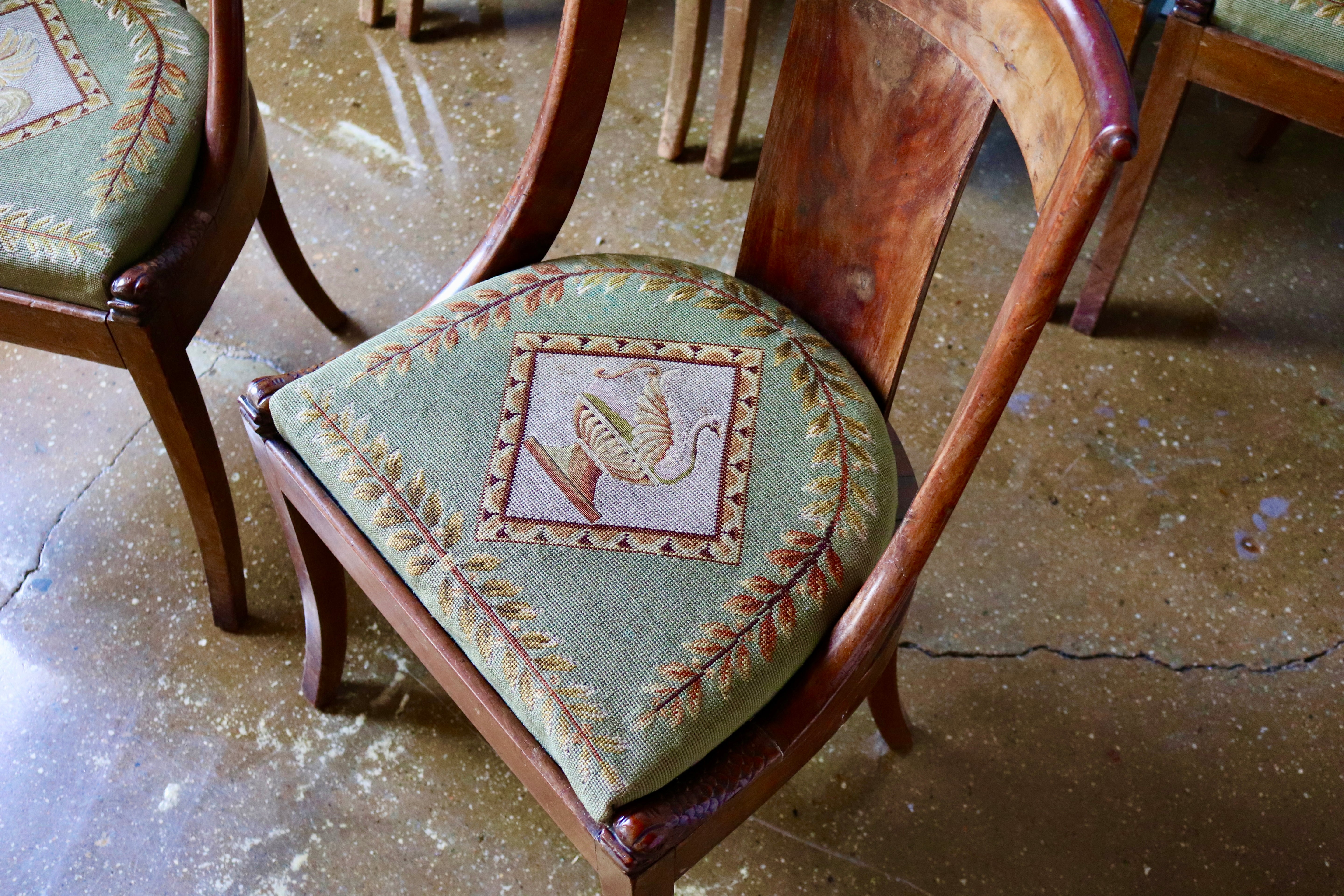 Dining Chairs with Needlepoint Seats