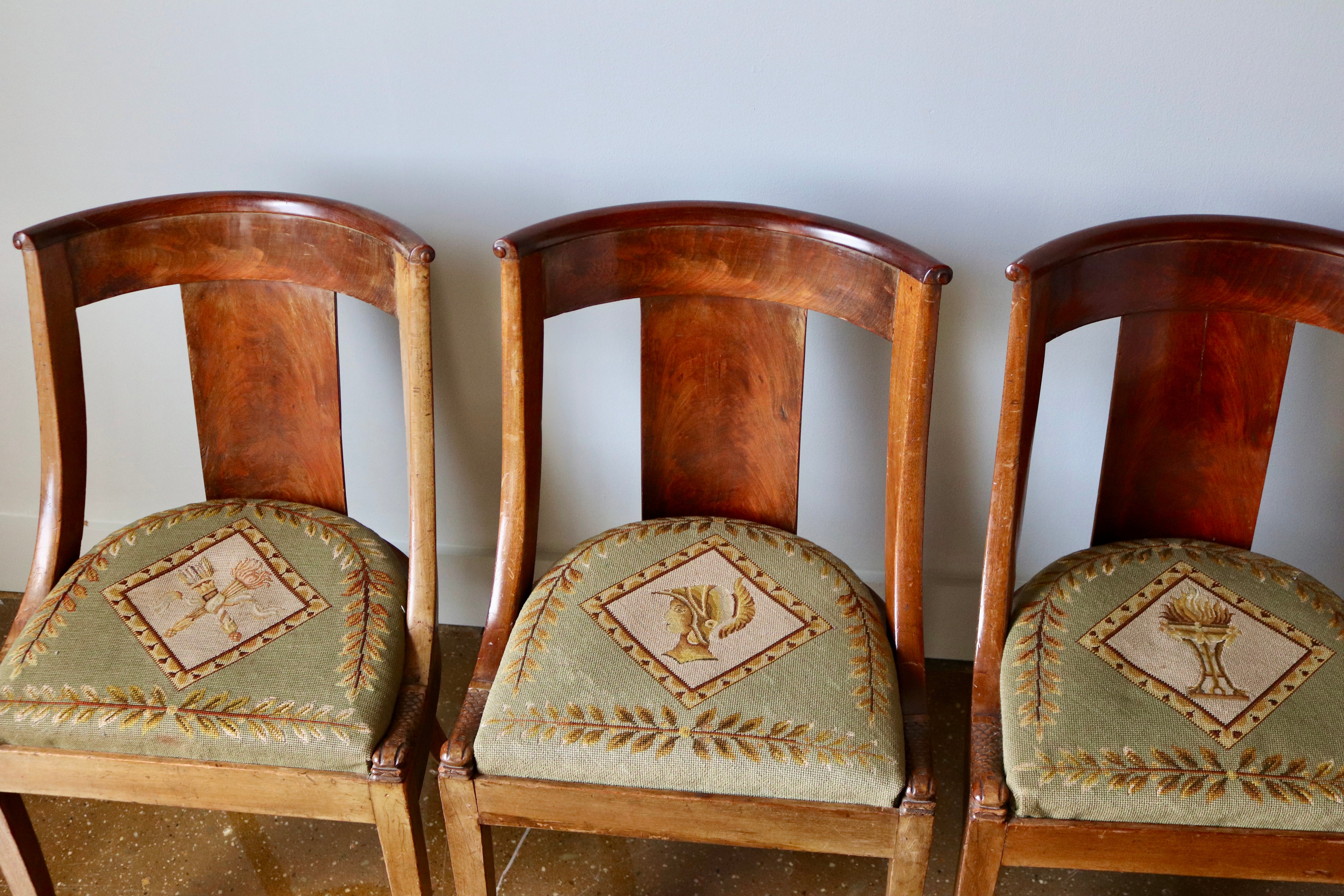 Dining Chairs with Needlepoint Seats