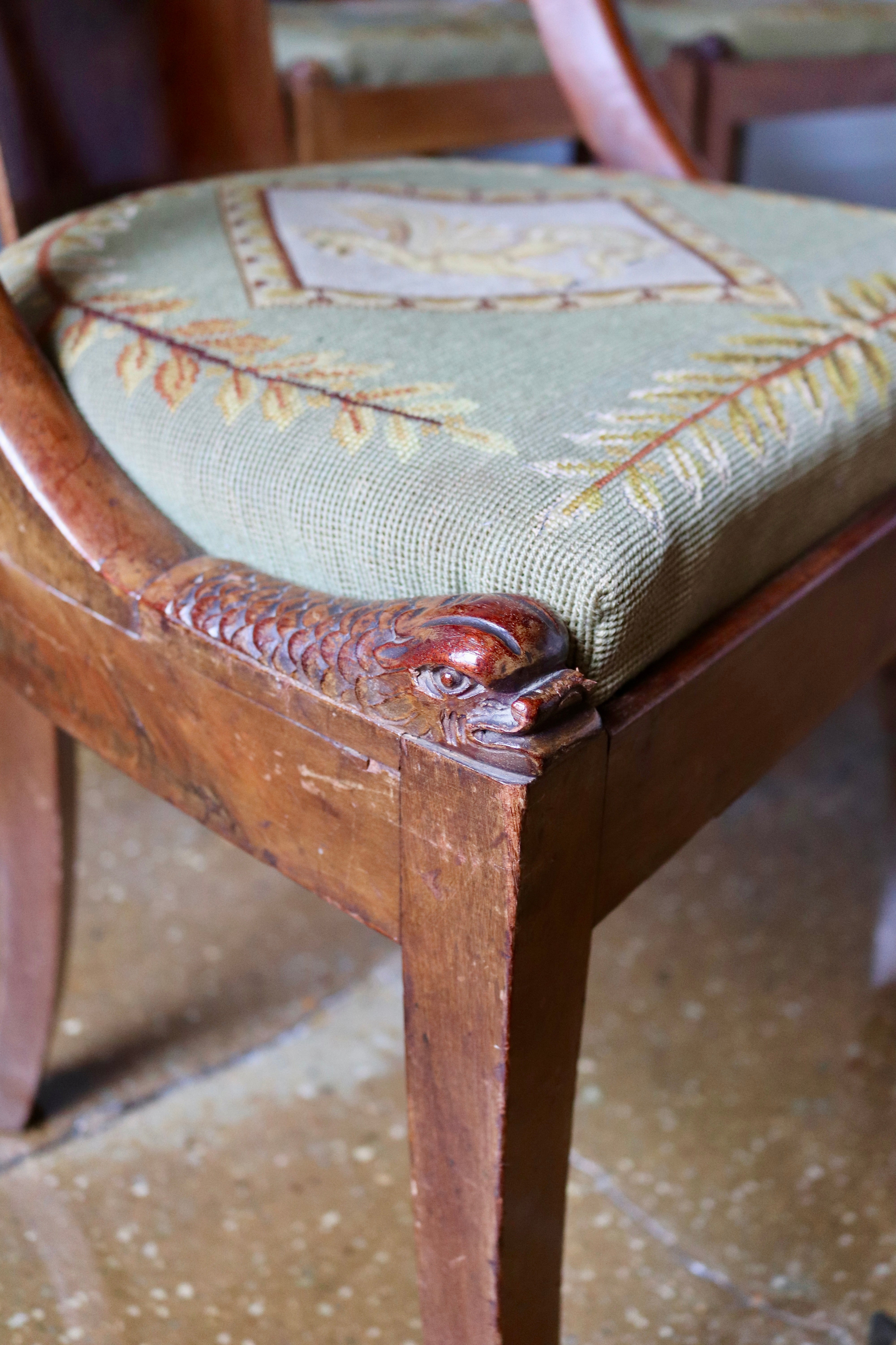 Dining Chairs with Needlepoint Seats
