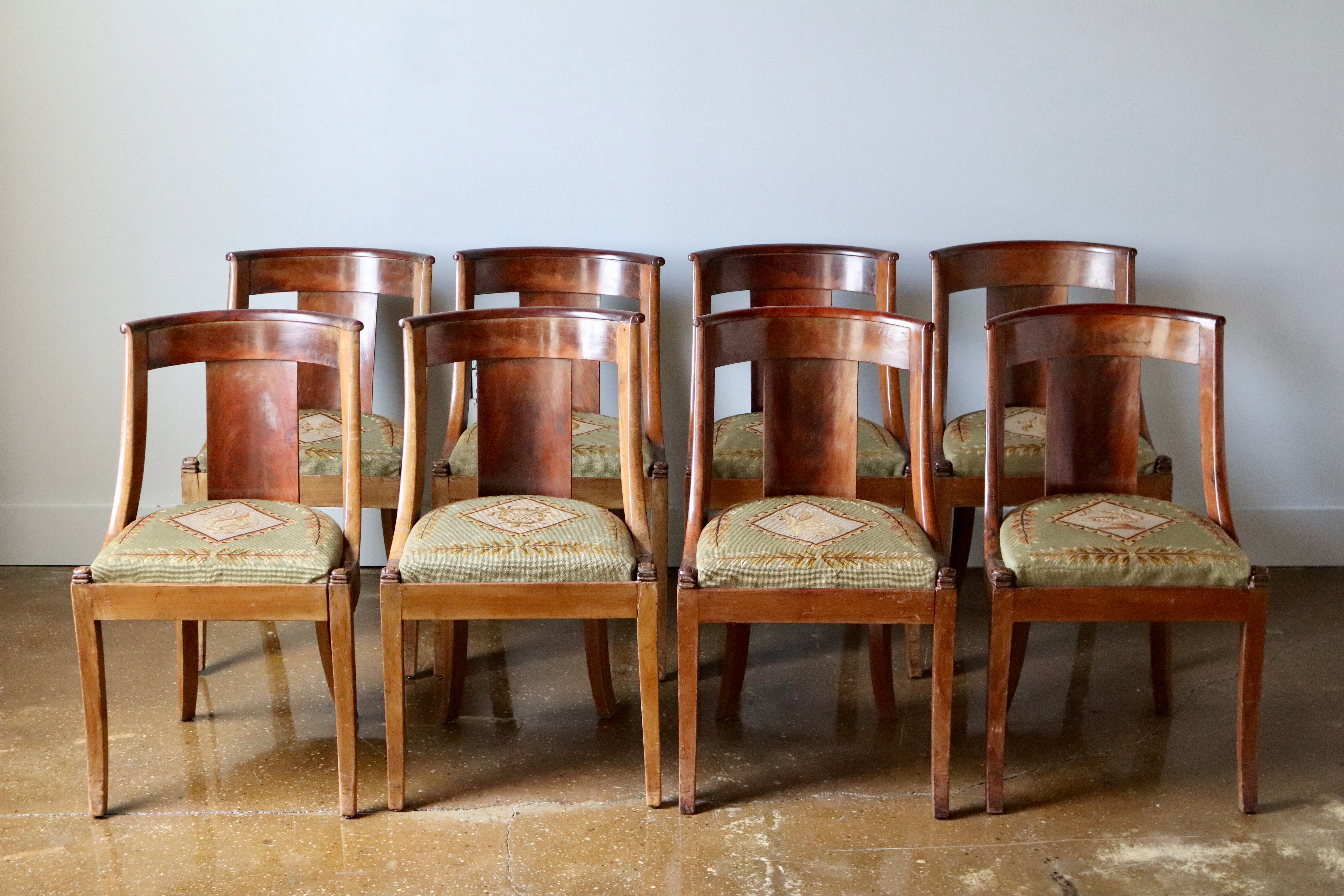 Dining Chairs with Needlepoint Seats