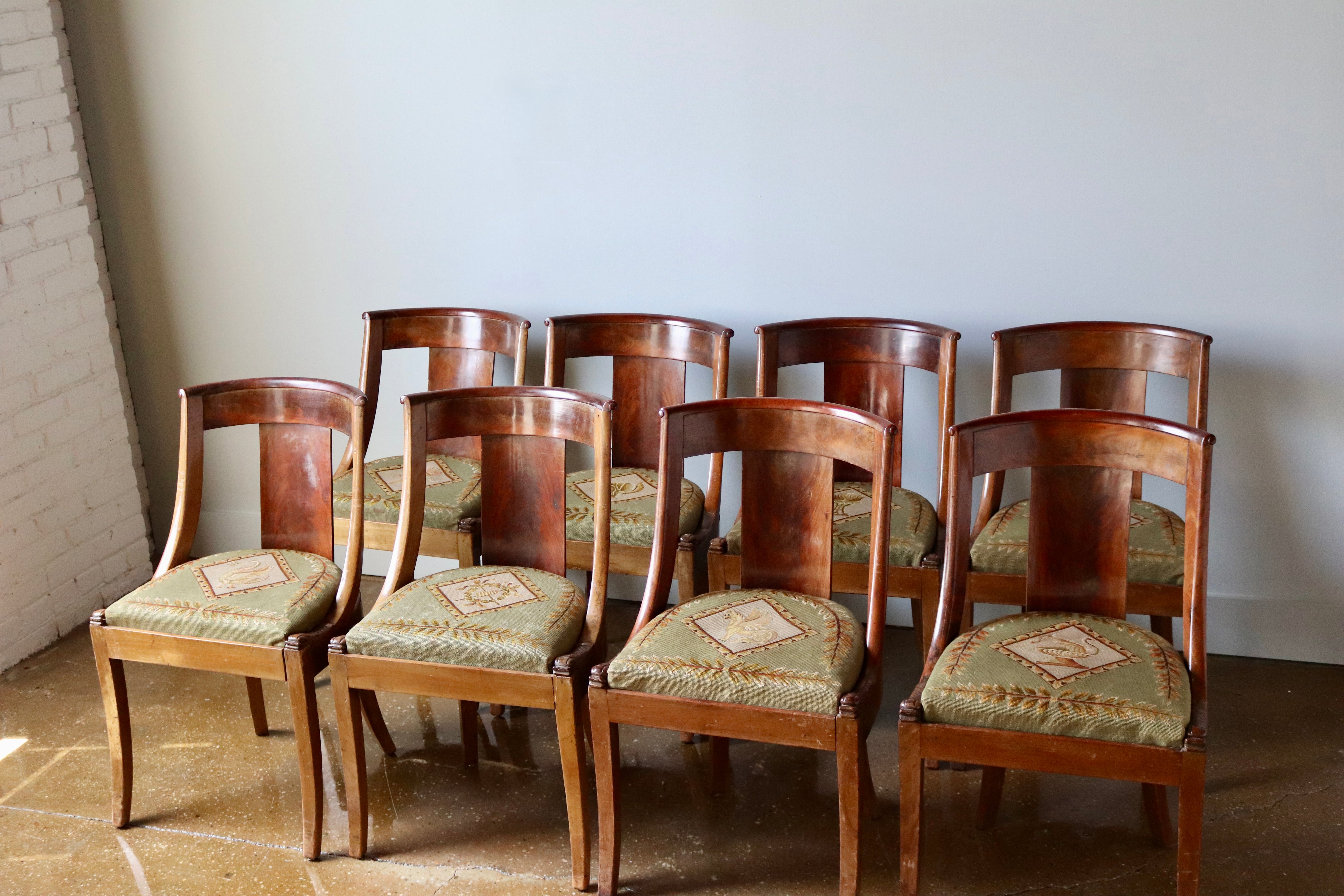 Dining Chairs with Needlepoint Seats