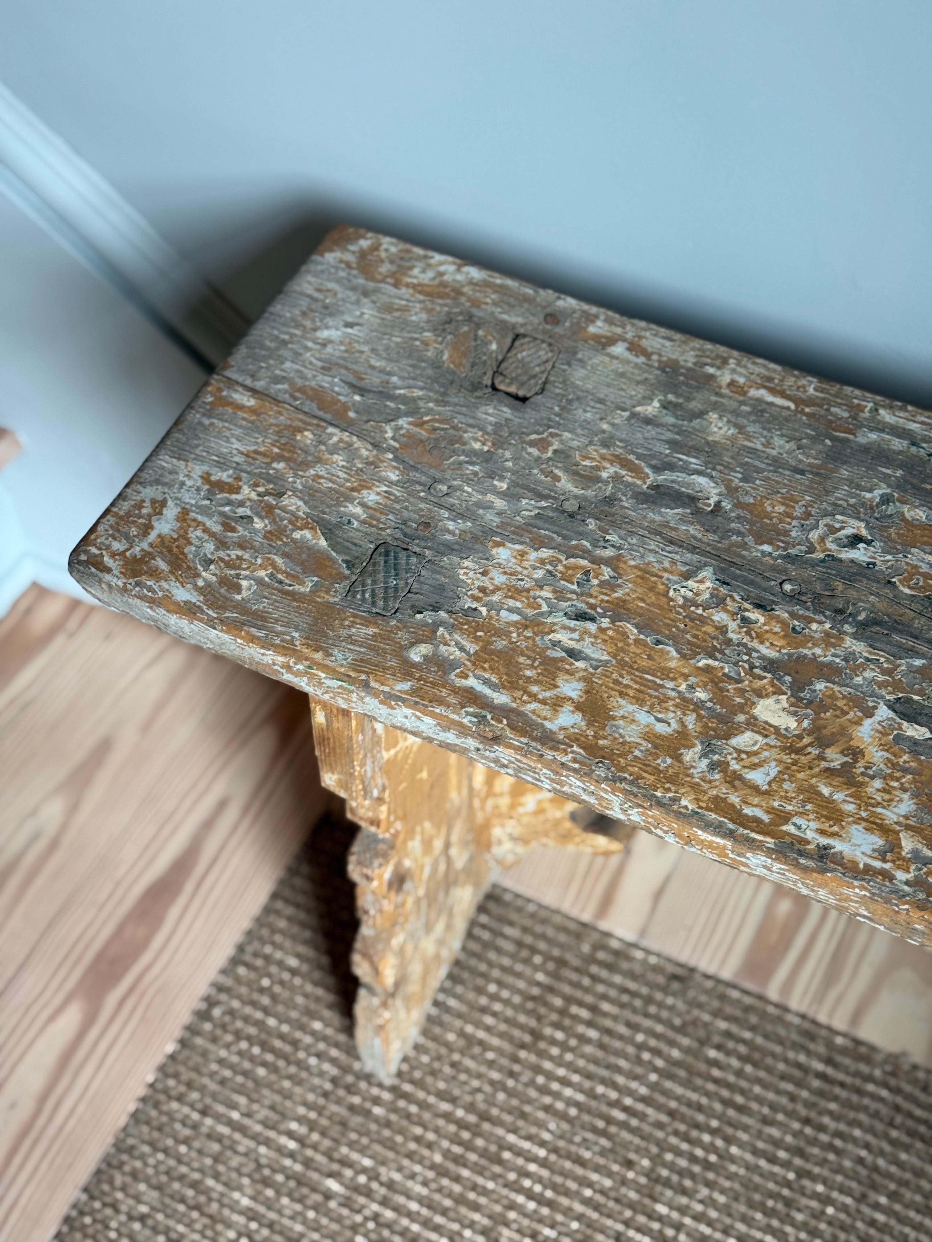 Vintage Painted Hungarian Bench