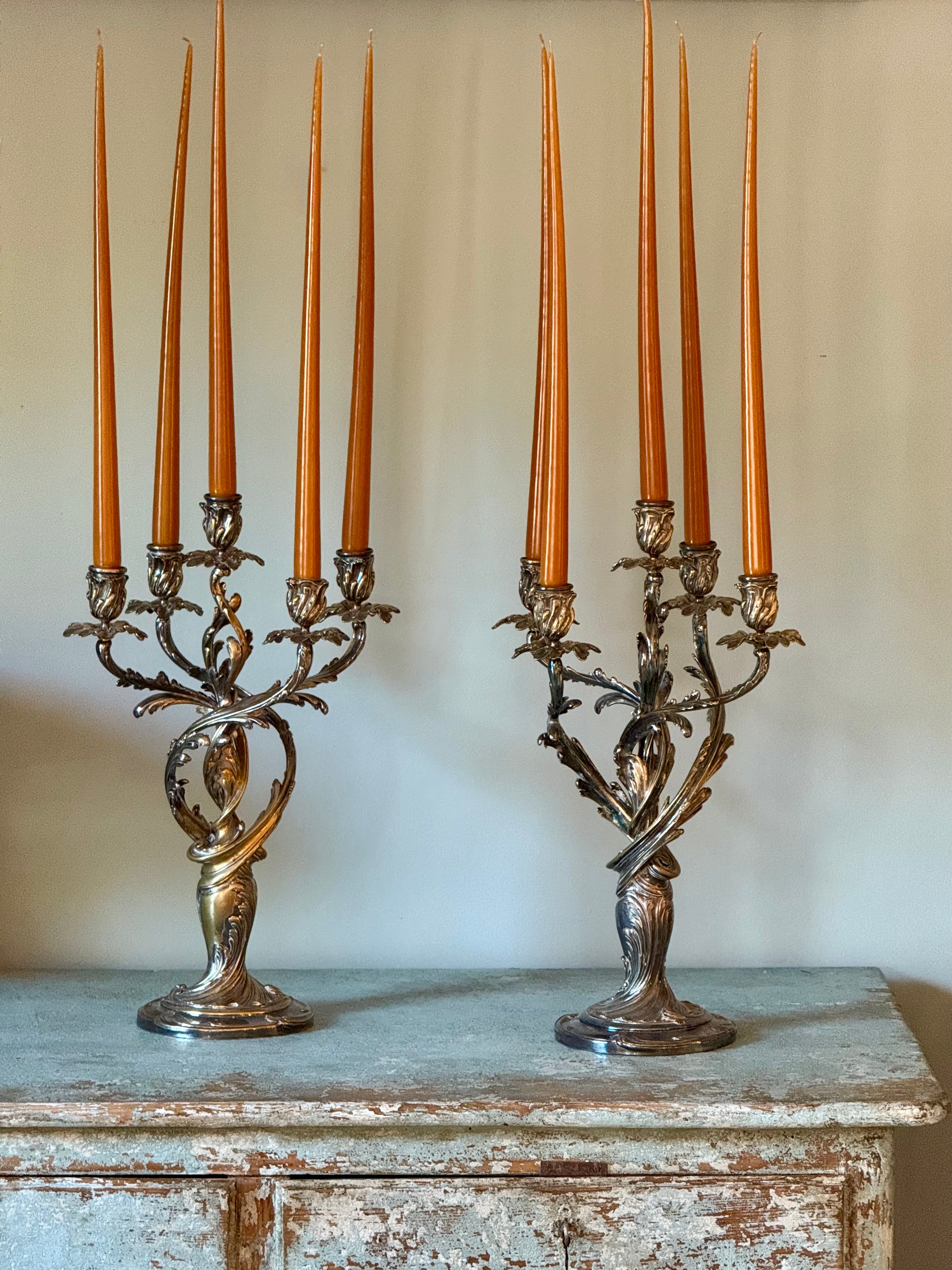 Pair of Silverplate Candelabras