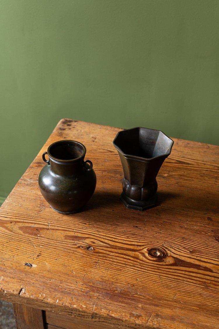 Vase Large Art Deco Metal by Just Andersen '40s