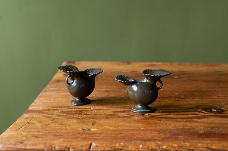 Pair of art Deco Metal vases by Just Andersen