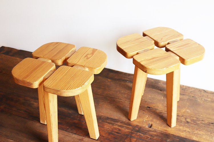 Stools Lisa Johansson Pape clover in pine 60’s
