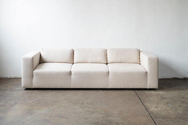 Sofa Mid Century  Vintage Re done in Belg. Linen