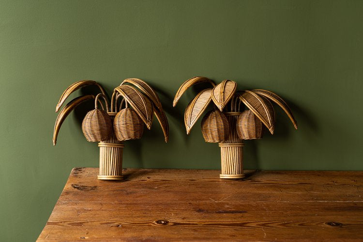 Sconces vintage Rattan palm trees