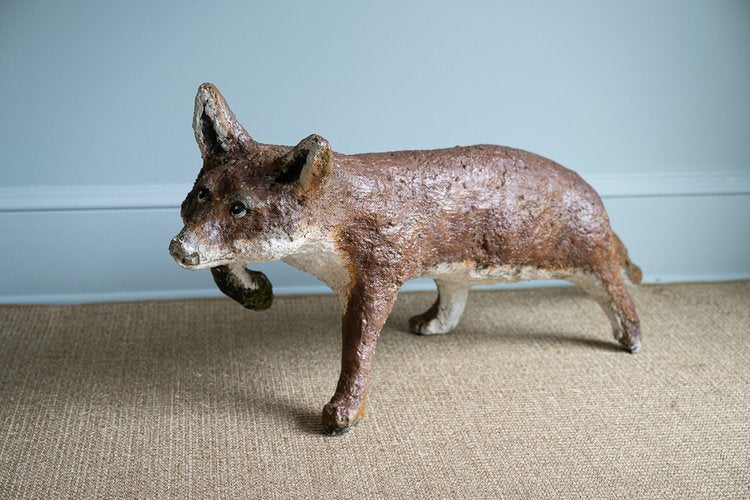 Stone Fox sculpture c. 1900