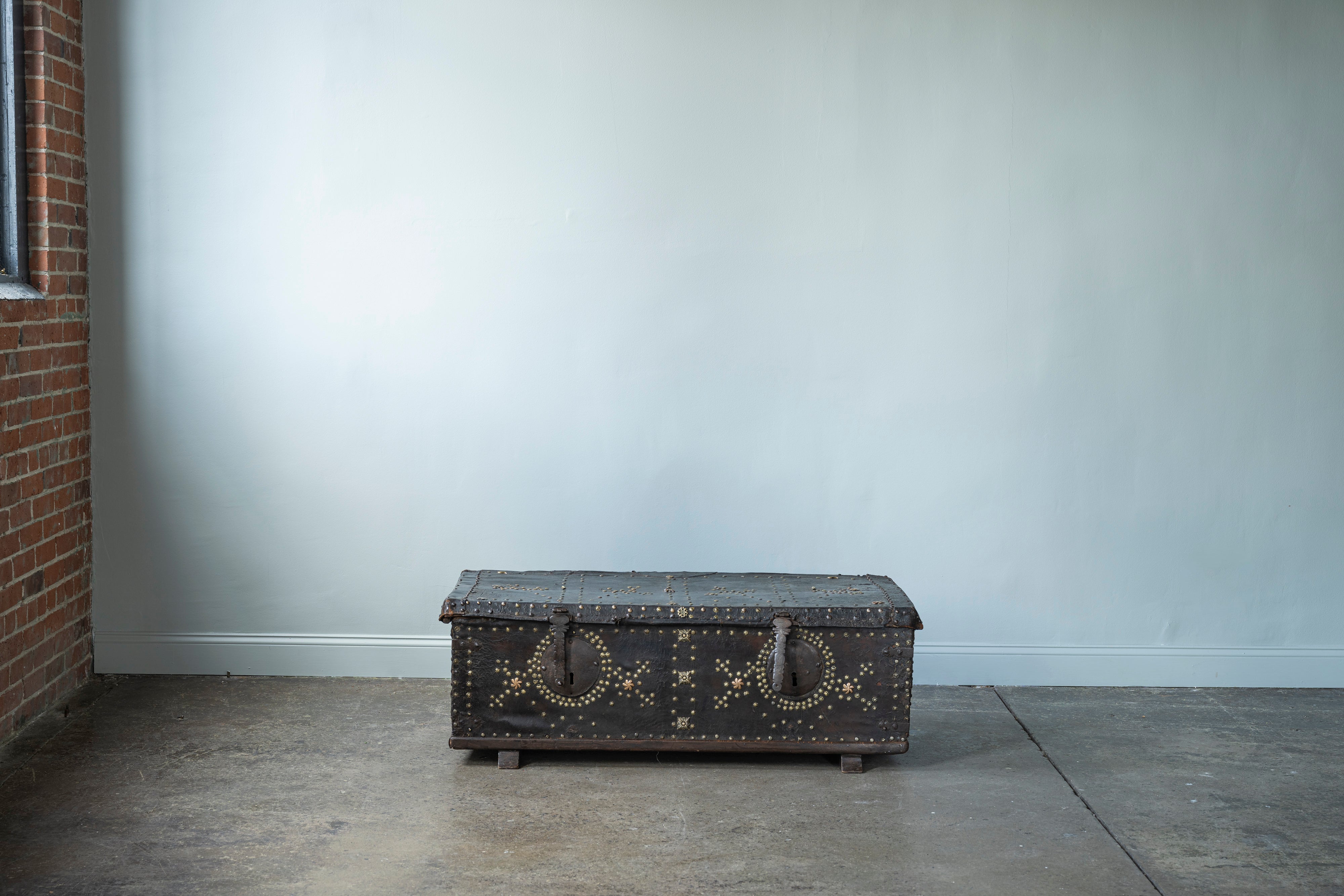 Antique Spanish Leather Trunk