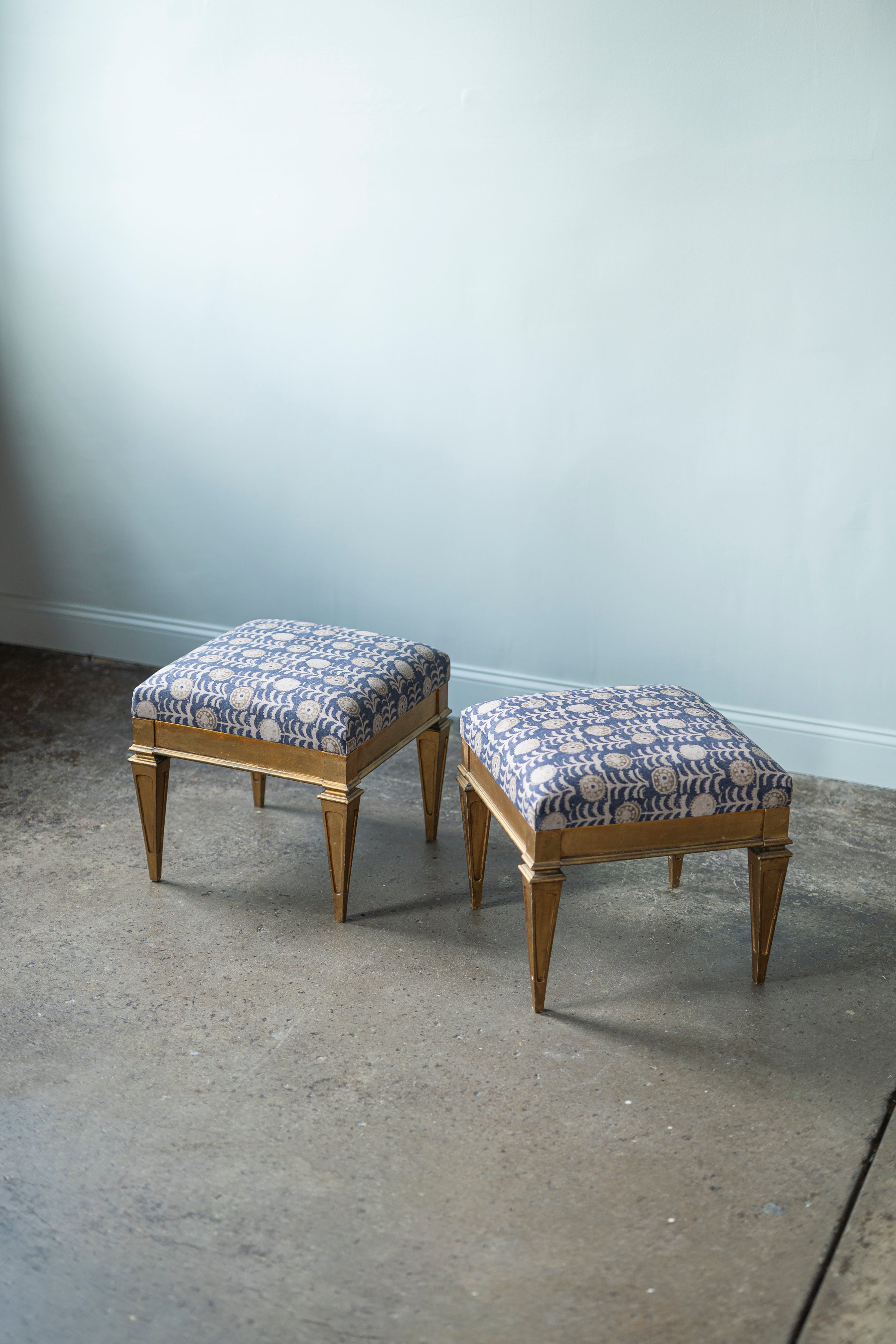 Pair of Upholstered Ottomans