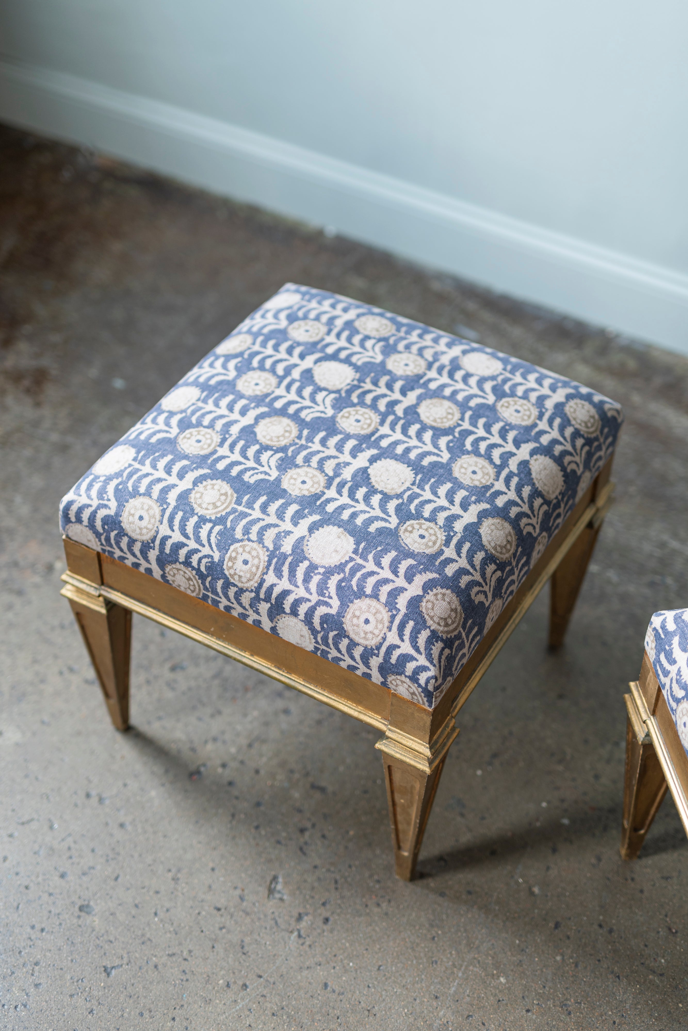 Pair of Upholstered Ottomans