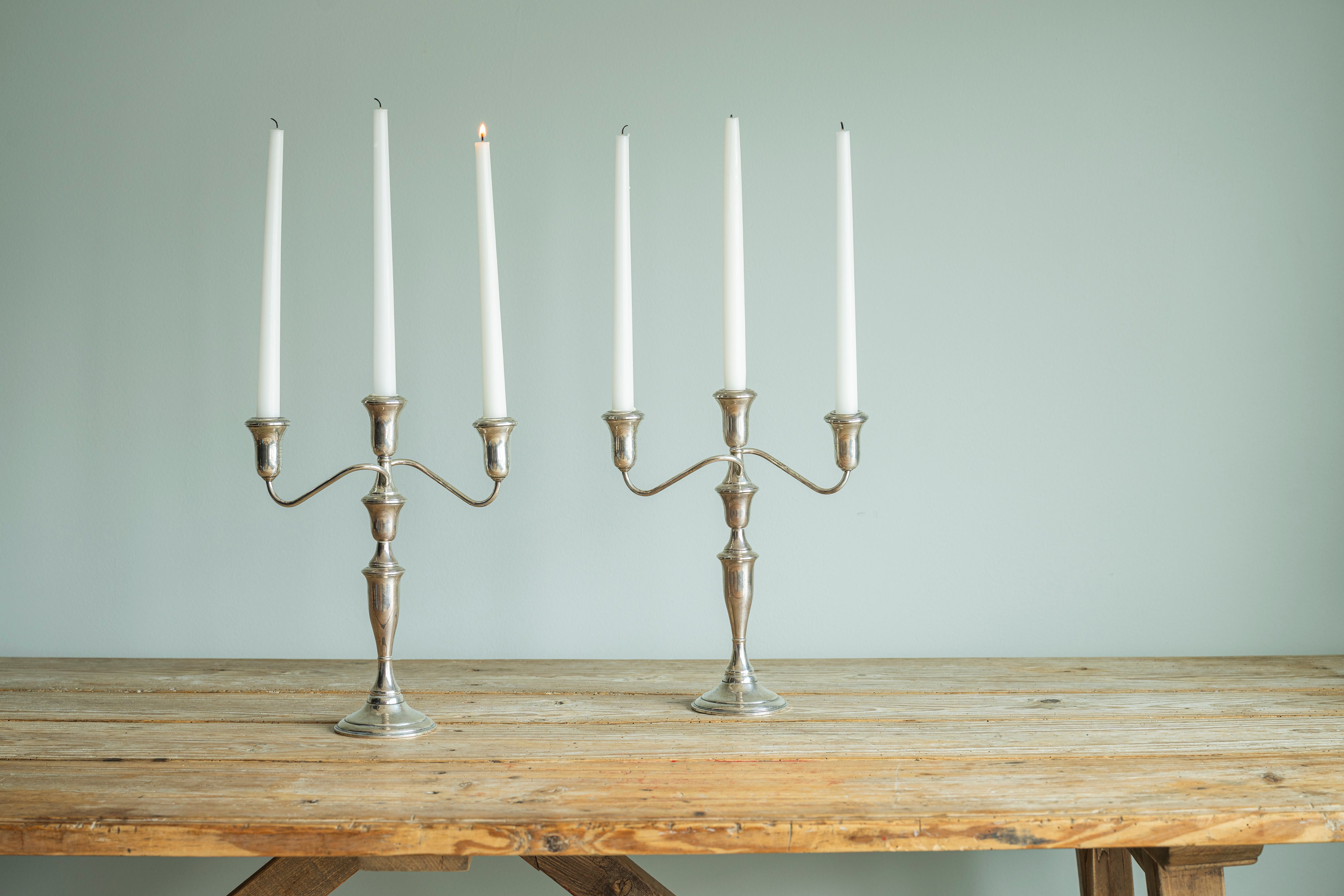 Pair of Sterling Candlesticks