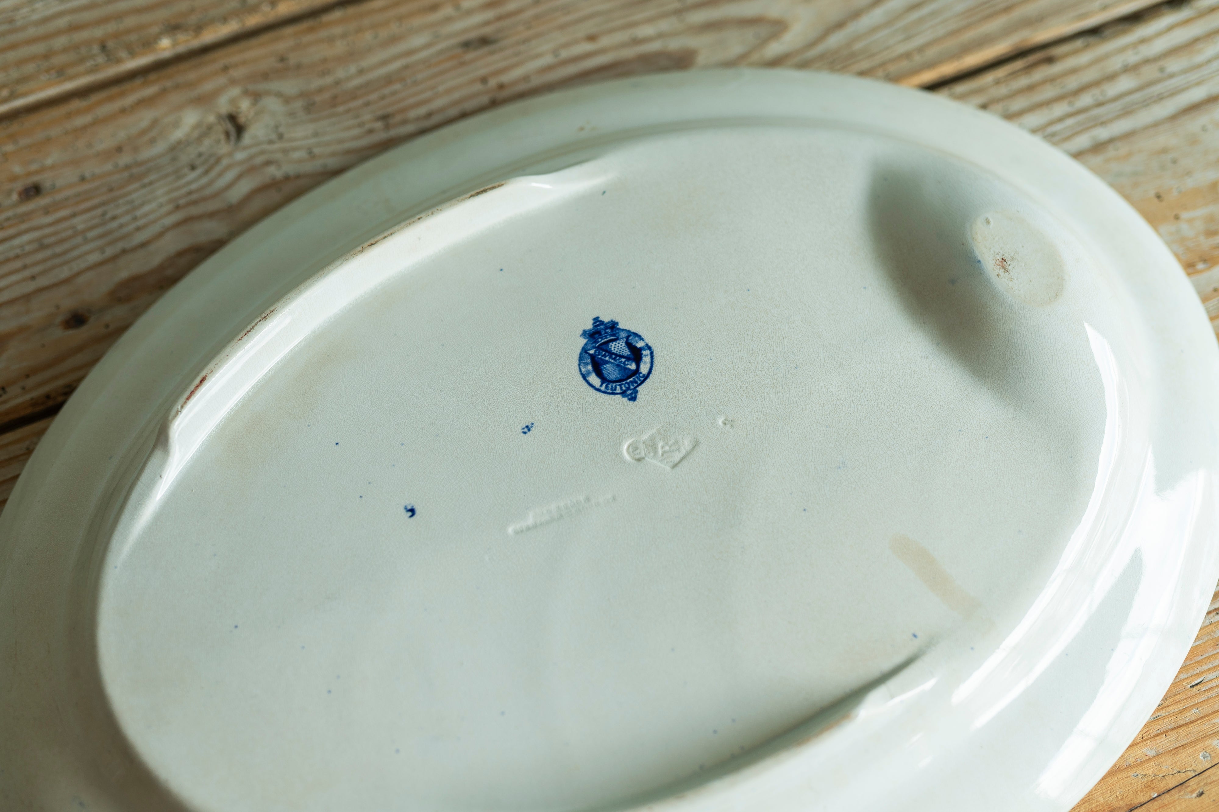 English Blue and White Transfer Platter