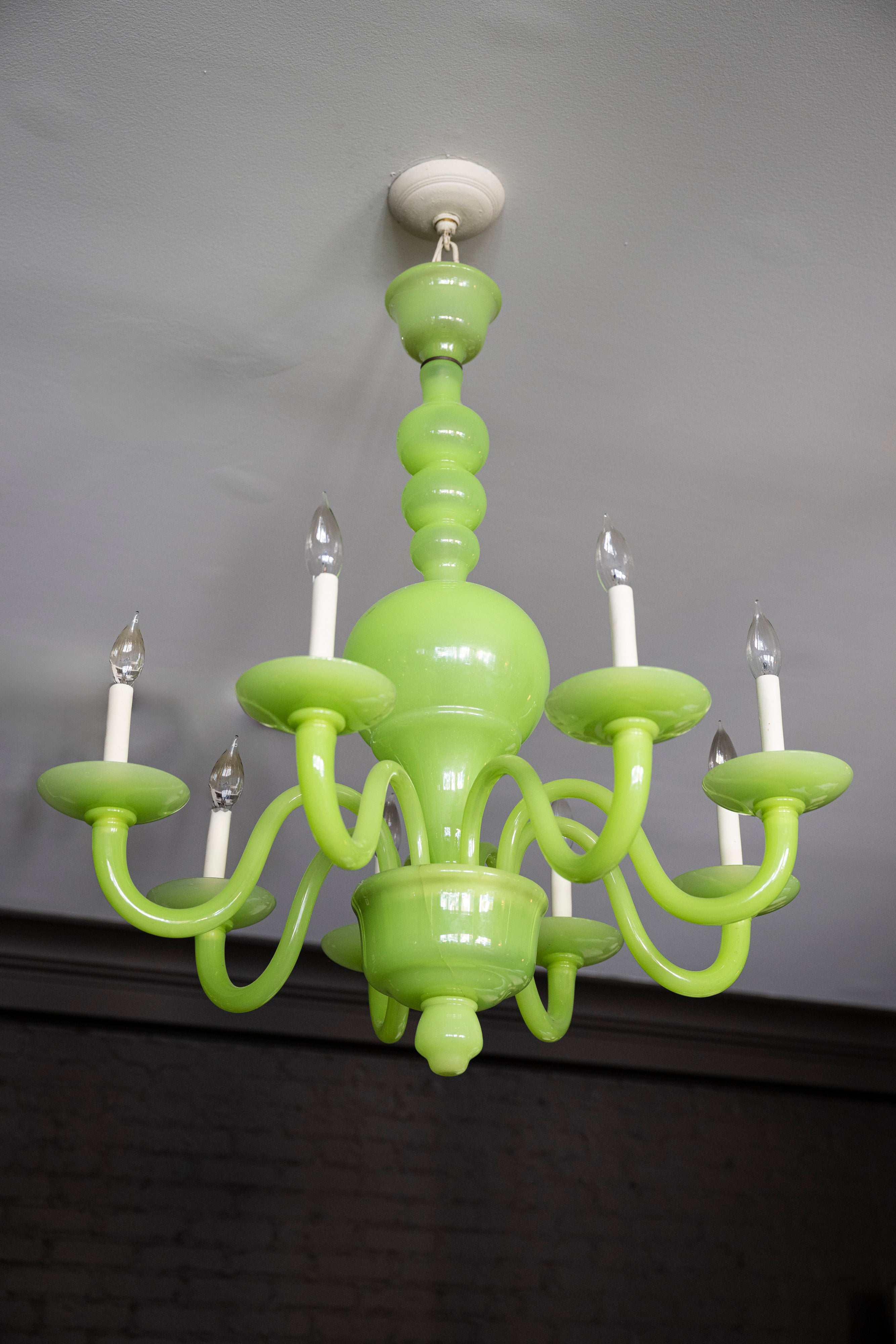 Green Murano Glass Chandelier